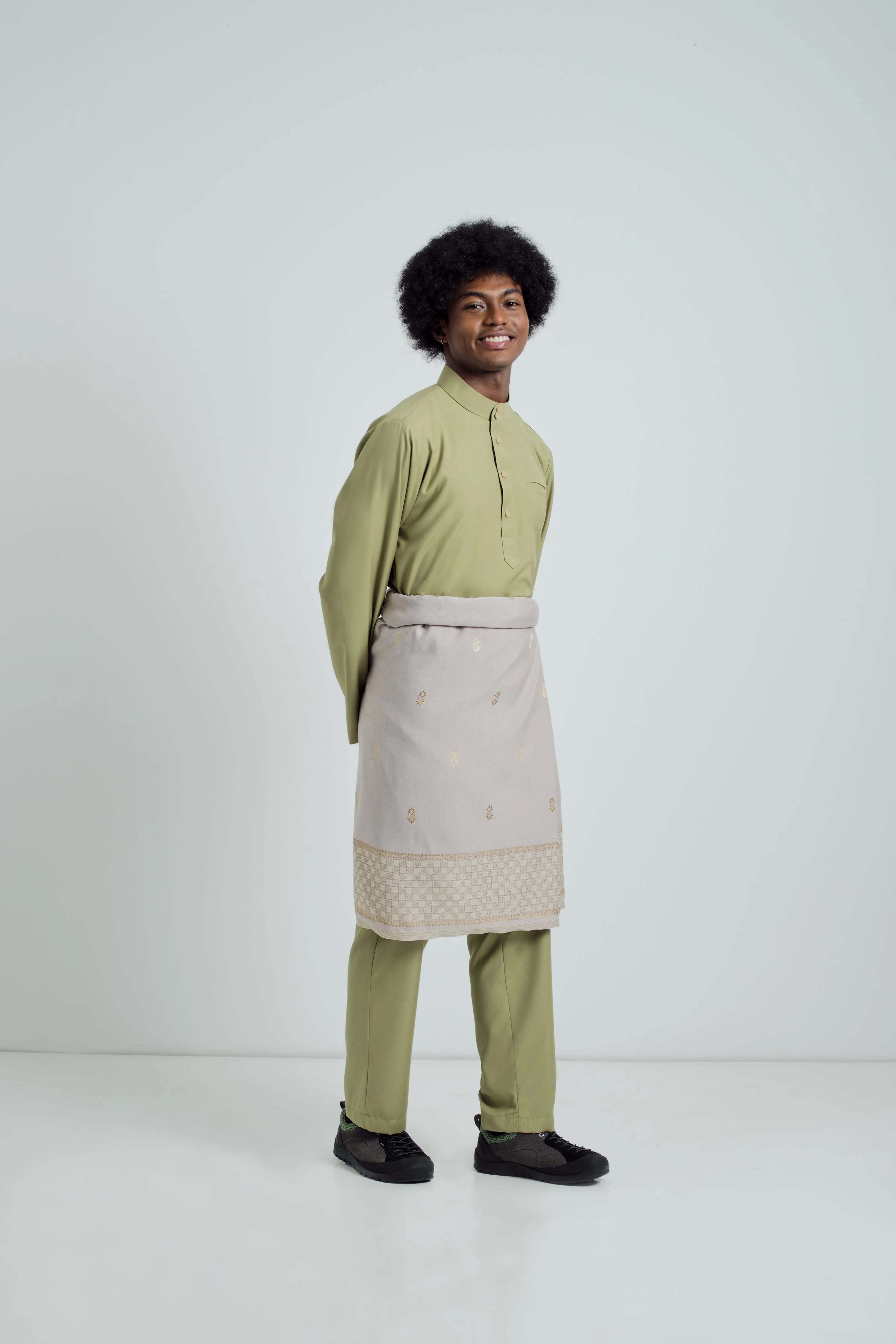 Patawali Baju Melayu Cekak Musang - Sage Green