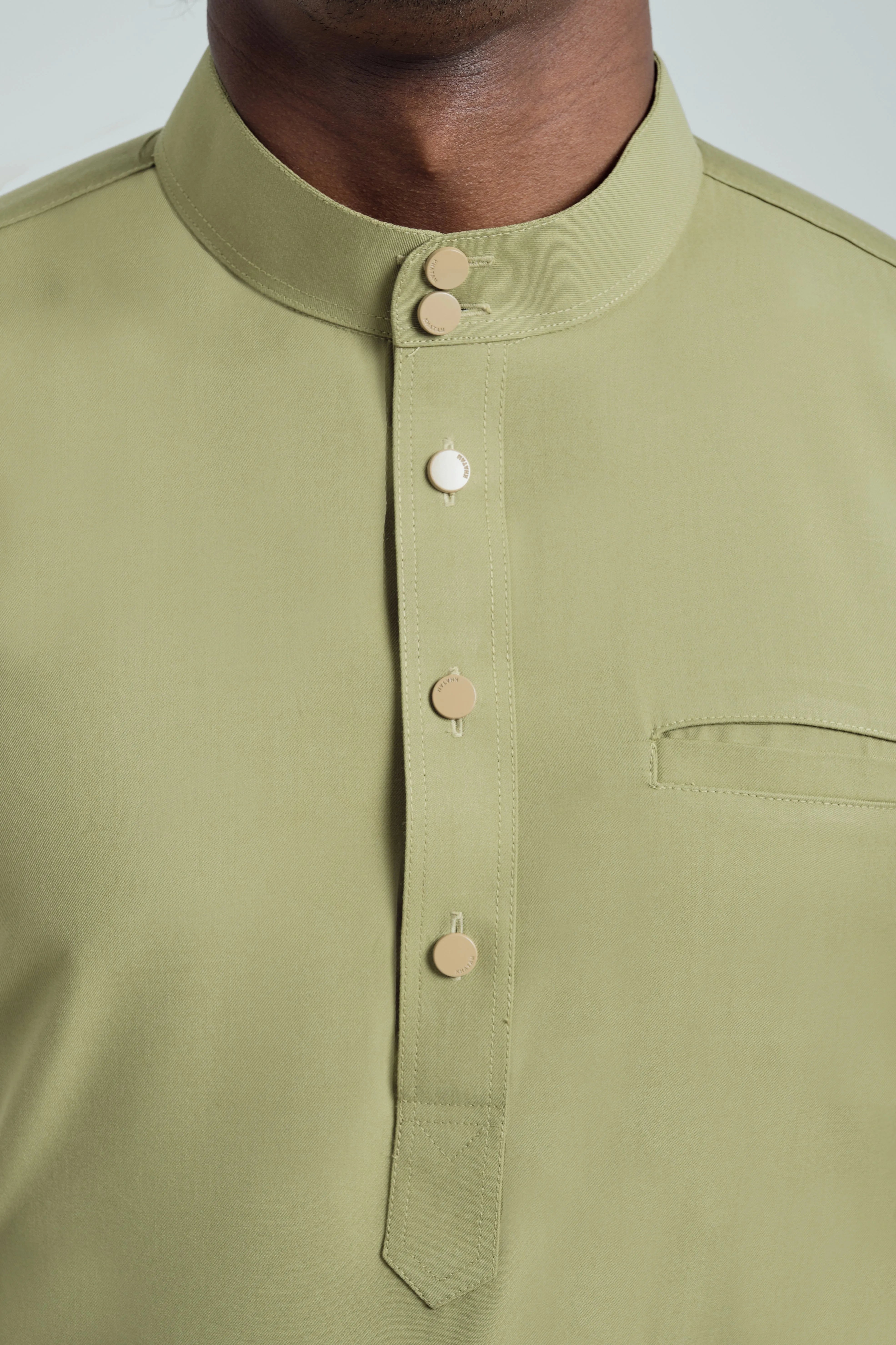 Patawali Baju Melayu Cekak Musang - Sage Green