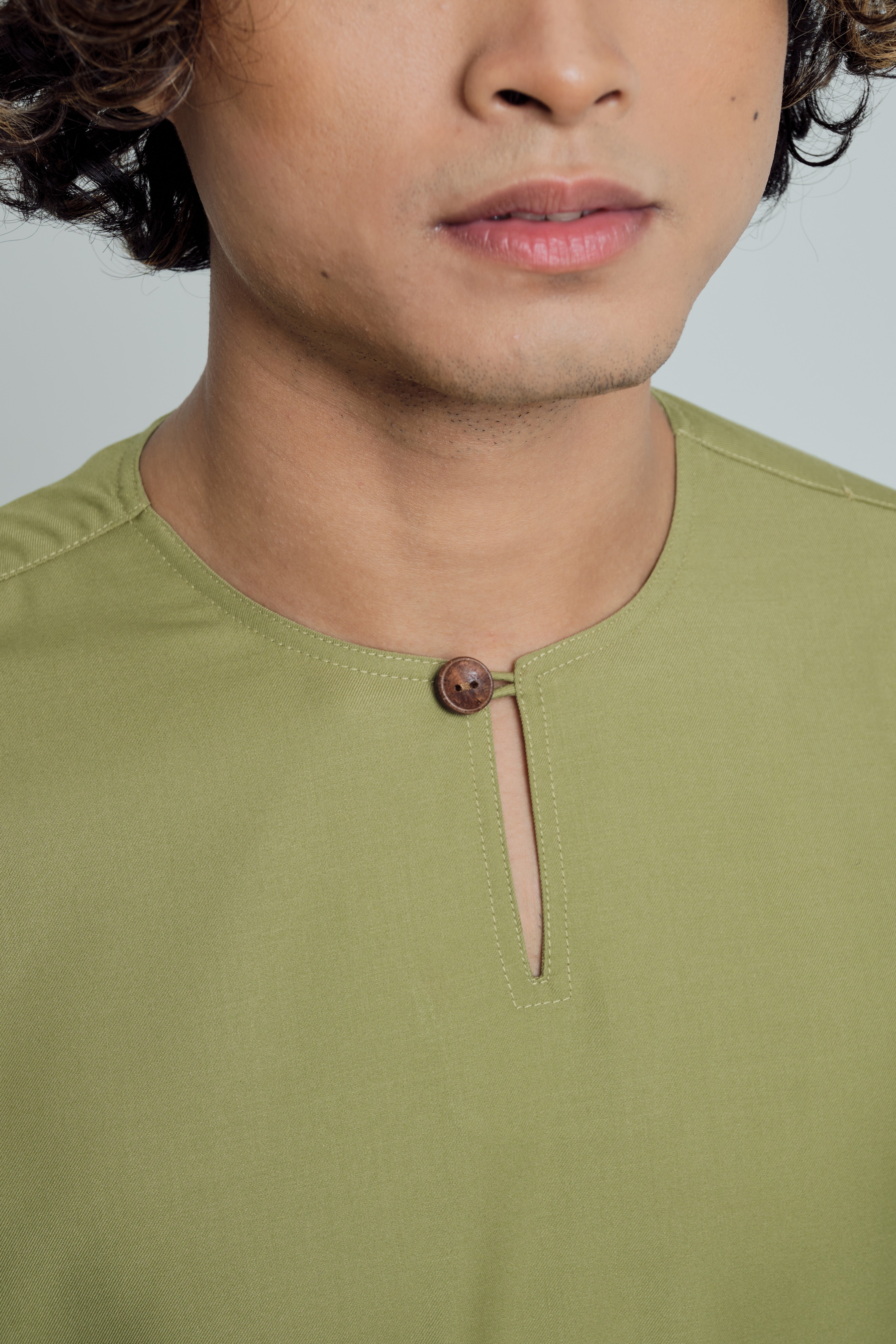 Patawali Modern Fit Baju Melayu Teluk Belanga - Sage Green