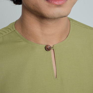 Patawali Modern Fit Baju Melayu Teluk Belanga - Sage Green