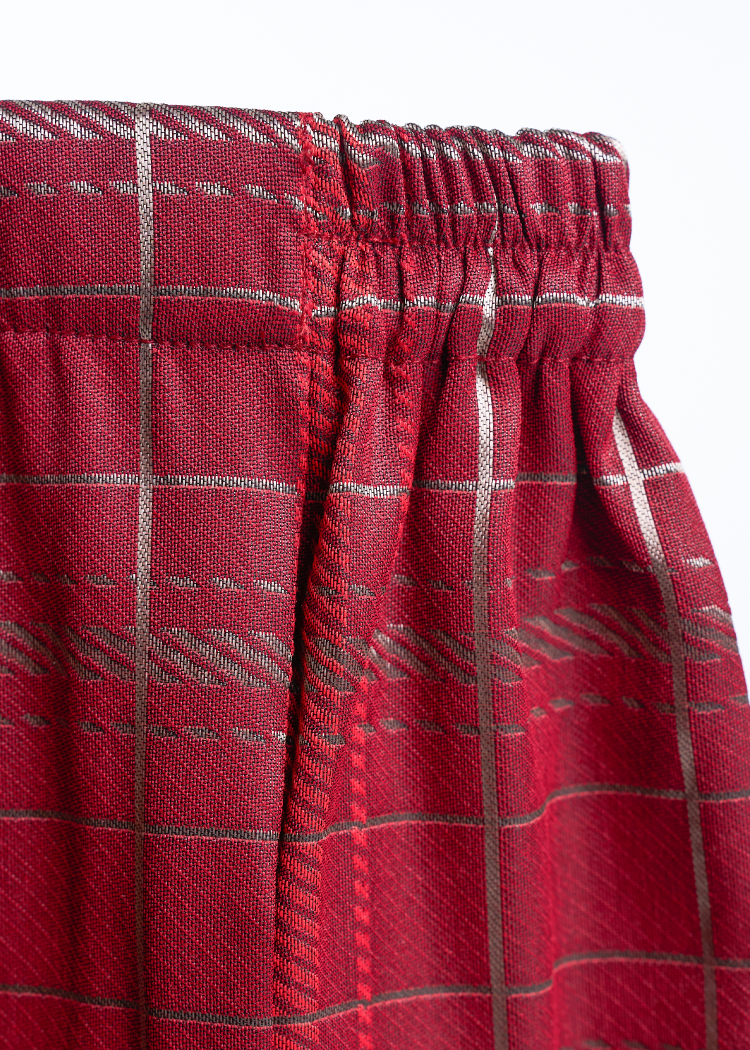 Boys Samping Larik Kekisi - Merah Hati