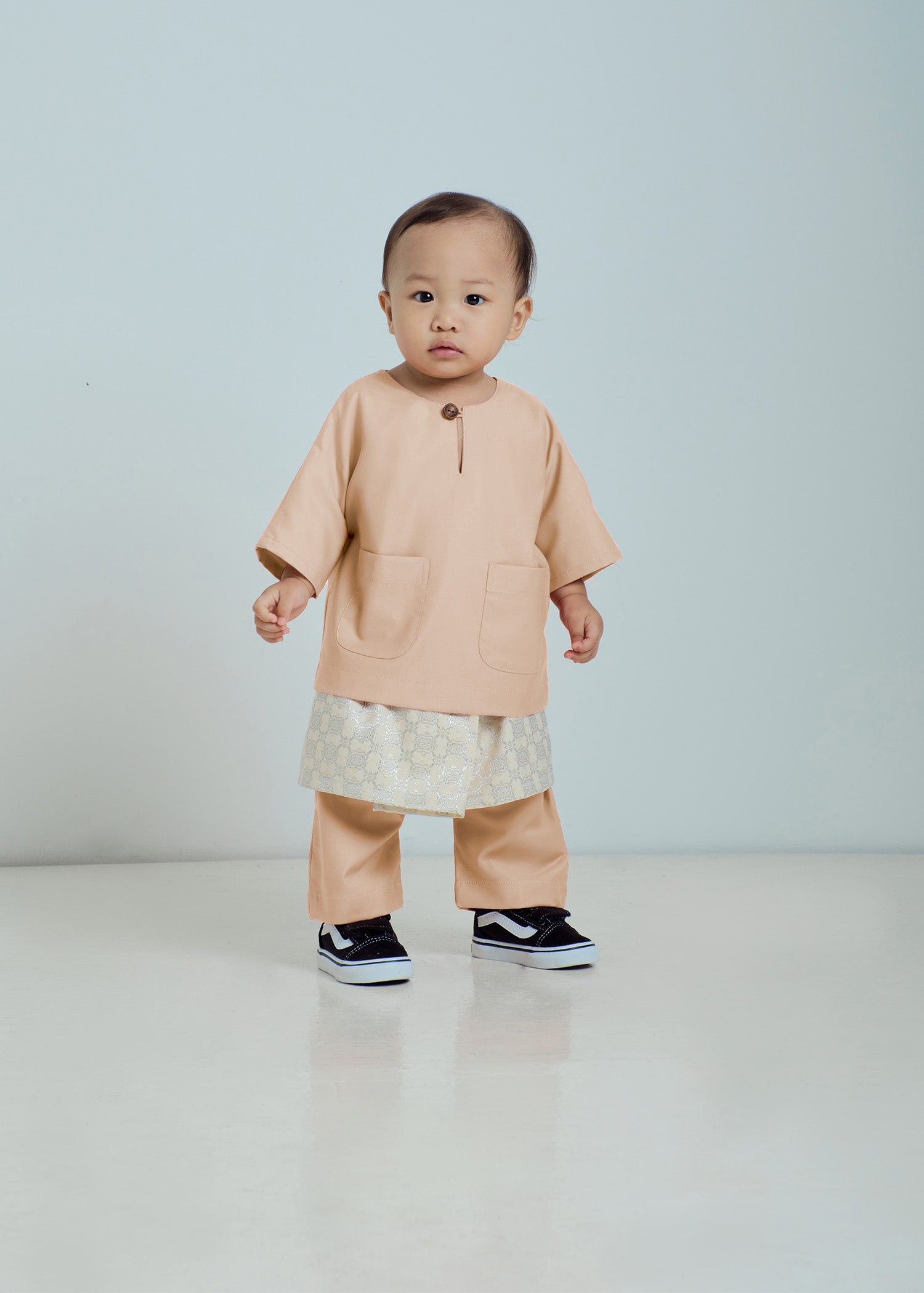 Patawali Baby Boys Baju Melayu Teluk Belanga - Sandy Brown