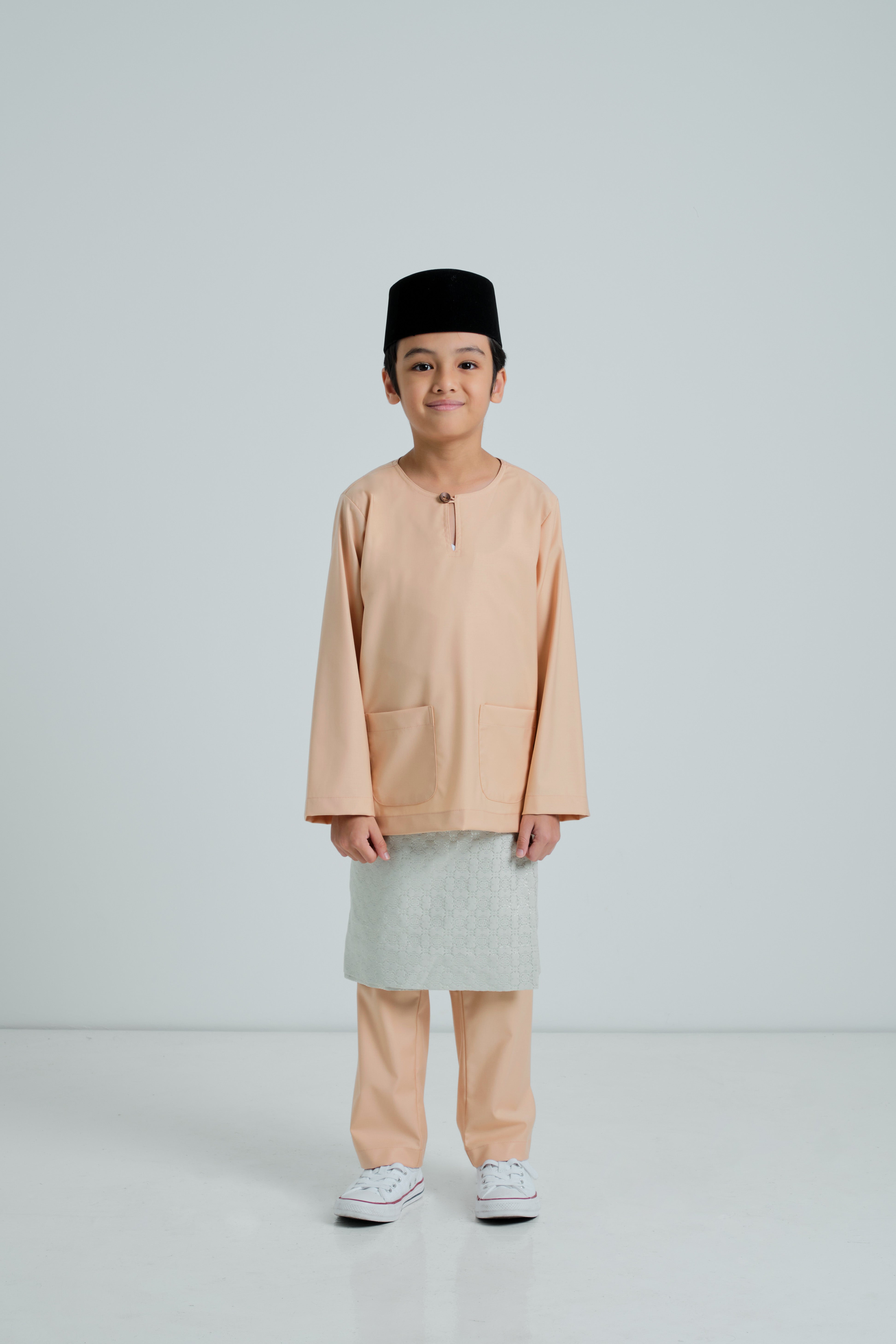 Patawali Boys Baju Melayu Teluk Belanga - Sandy Brown