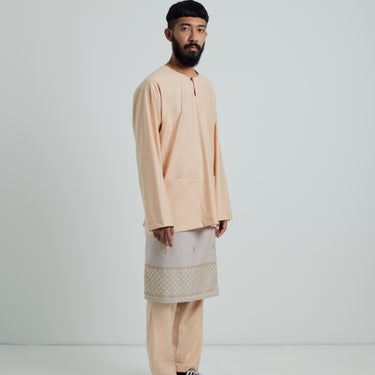 Patawali Classic Fit Baju Melayu Teluk Belanga - Sandy Brown