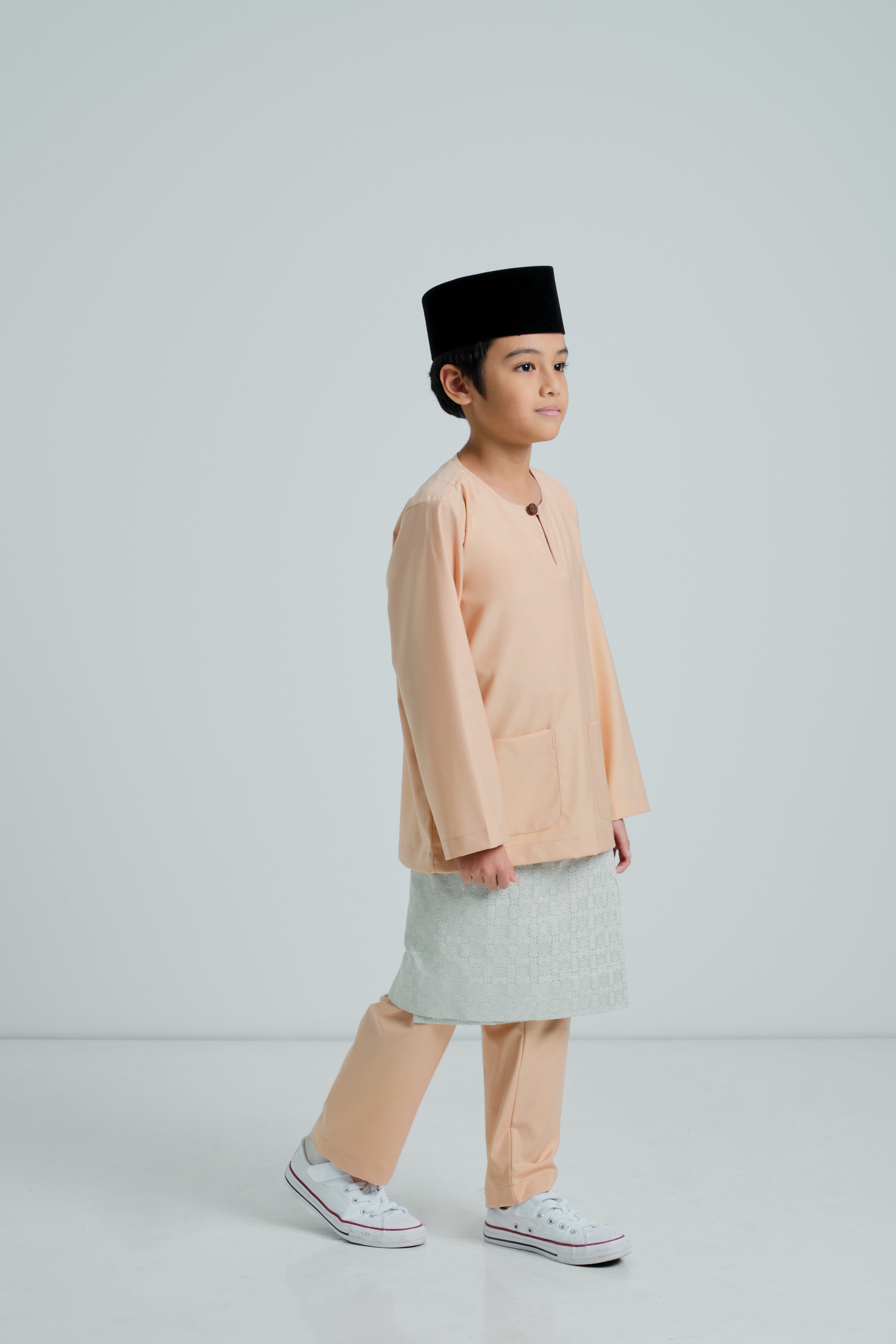 Patawali Boys Baju Melayu Teluk Belanga - Sandy Brown