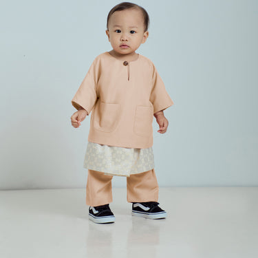 Patawali Baby Boys Baju Melayu Teluk Belanga - Sandy Brown