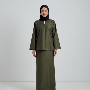 Patawali Baju Kurung - Army Green