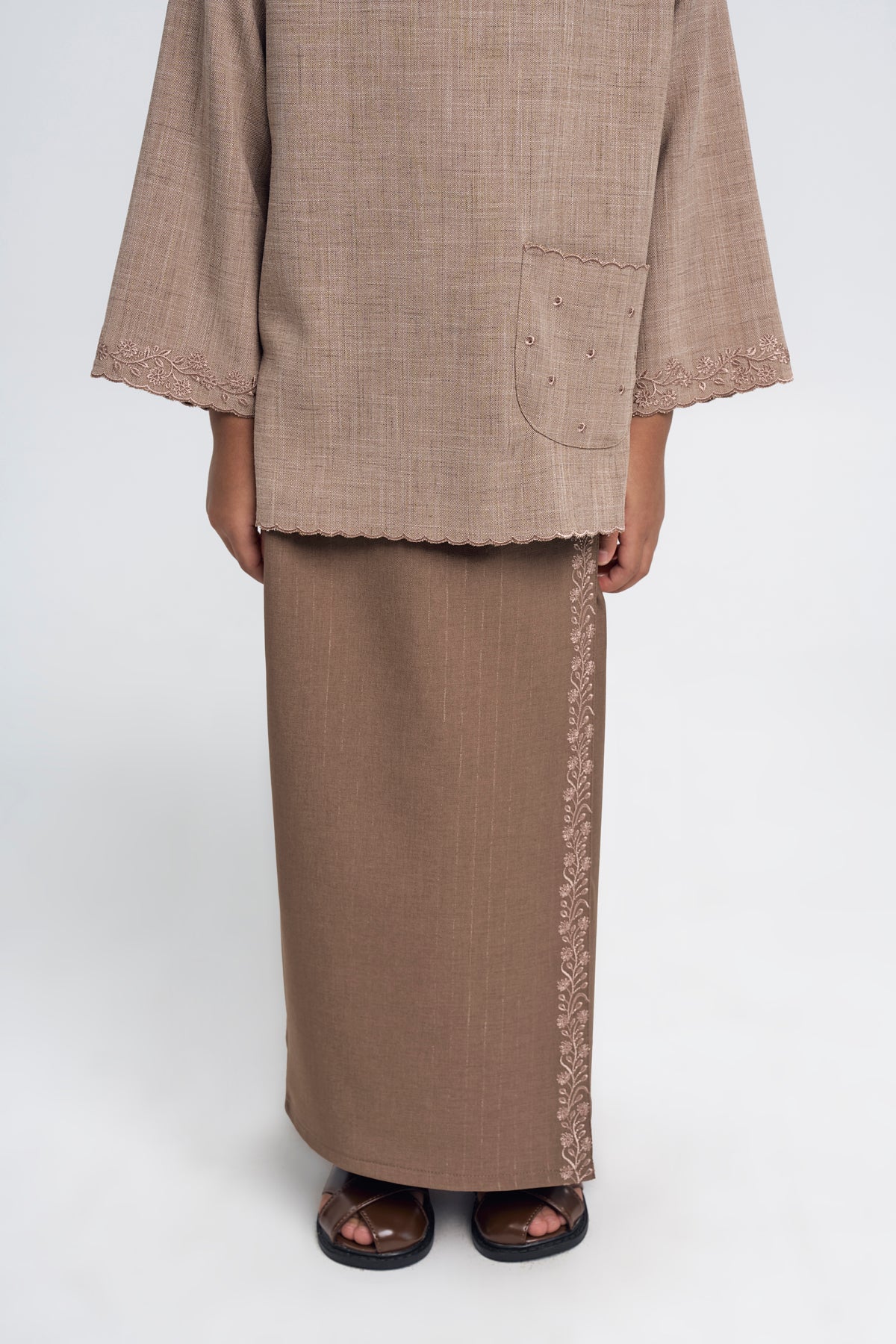 Setanjong Girls Baju Kurung - Brown