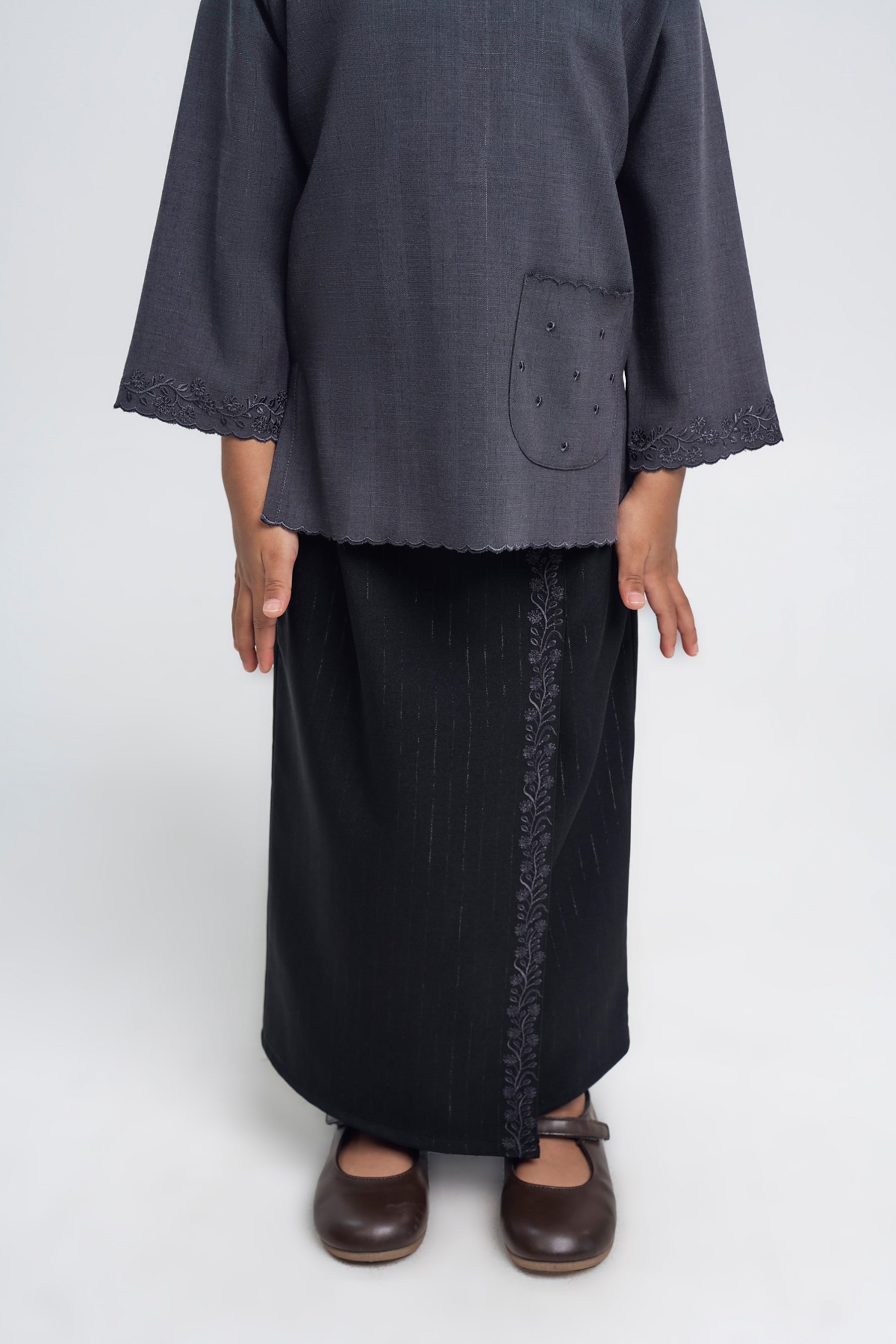 Setanjong Girls Baju Kurung - Black