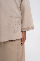 Setanjong Girls Baju Kurung - Beige