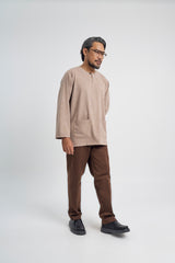 Setanjong Loose Fit Men Top -  Brown