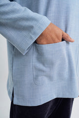 Setanjong Loose Fit Men Top -  Blue