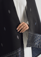 Selendang Tebaran Bujur Kesuma - Silver Blue Black