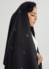 Selendang Tebaran Bujur Kesuma - Silver Blue Black