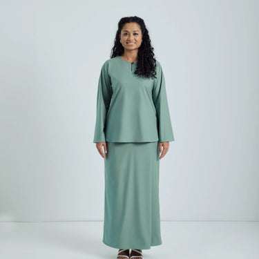 Patawali Baju Kurung - Soft Teal Green