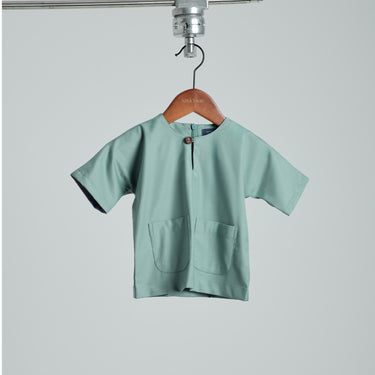 Patawali Baby Boys Baju Melayu Teluk Belanga - Soft Teal Green