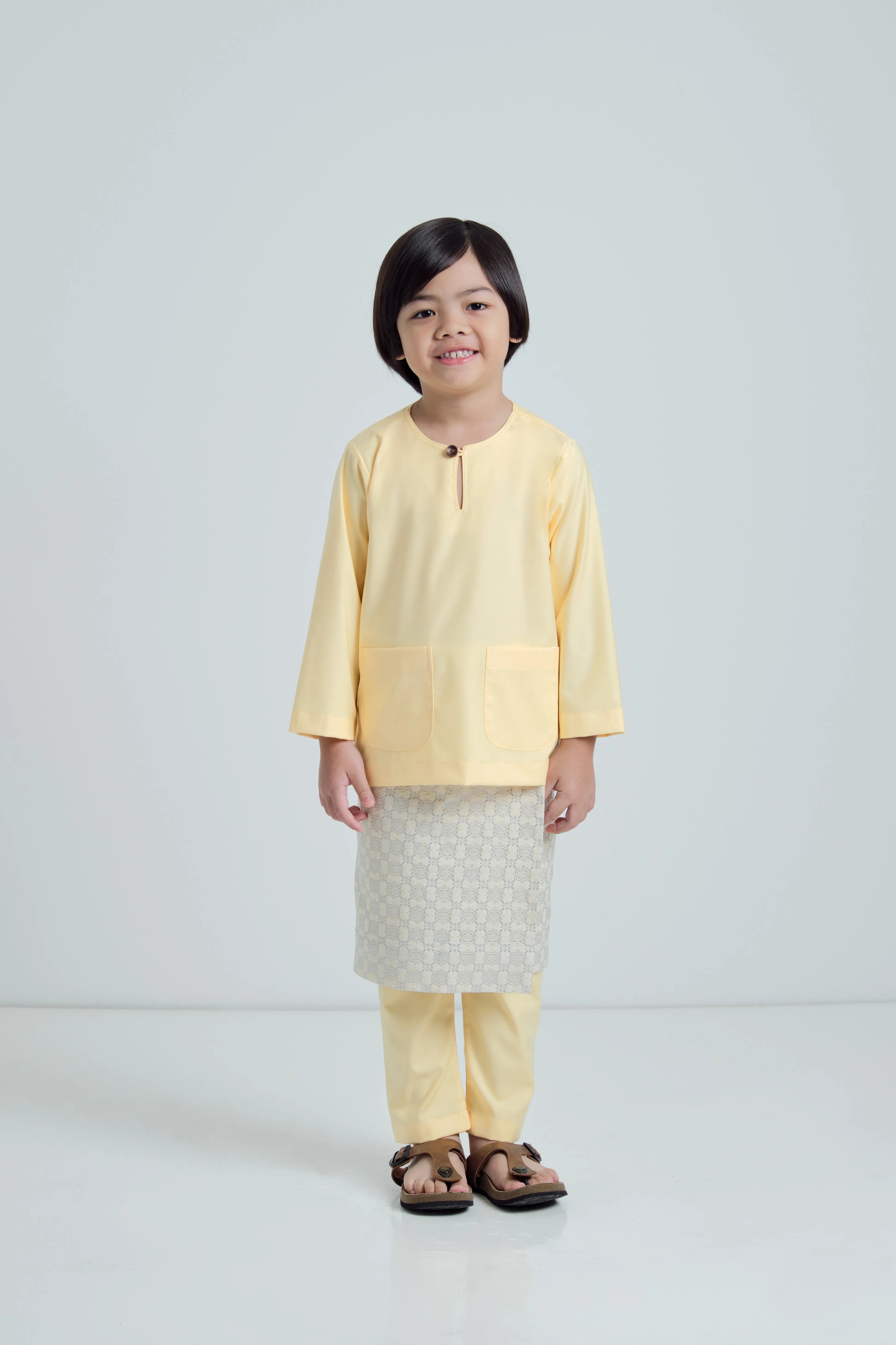 Patawali Boys Baju Melayu Teluk Belanga - Soft Yellow