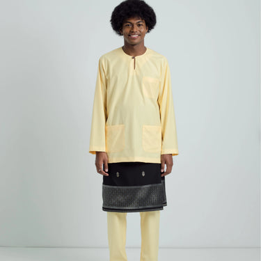 Patawali Classic Fit Baju Melayu Teluk Belanga - Soft Yellow