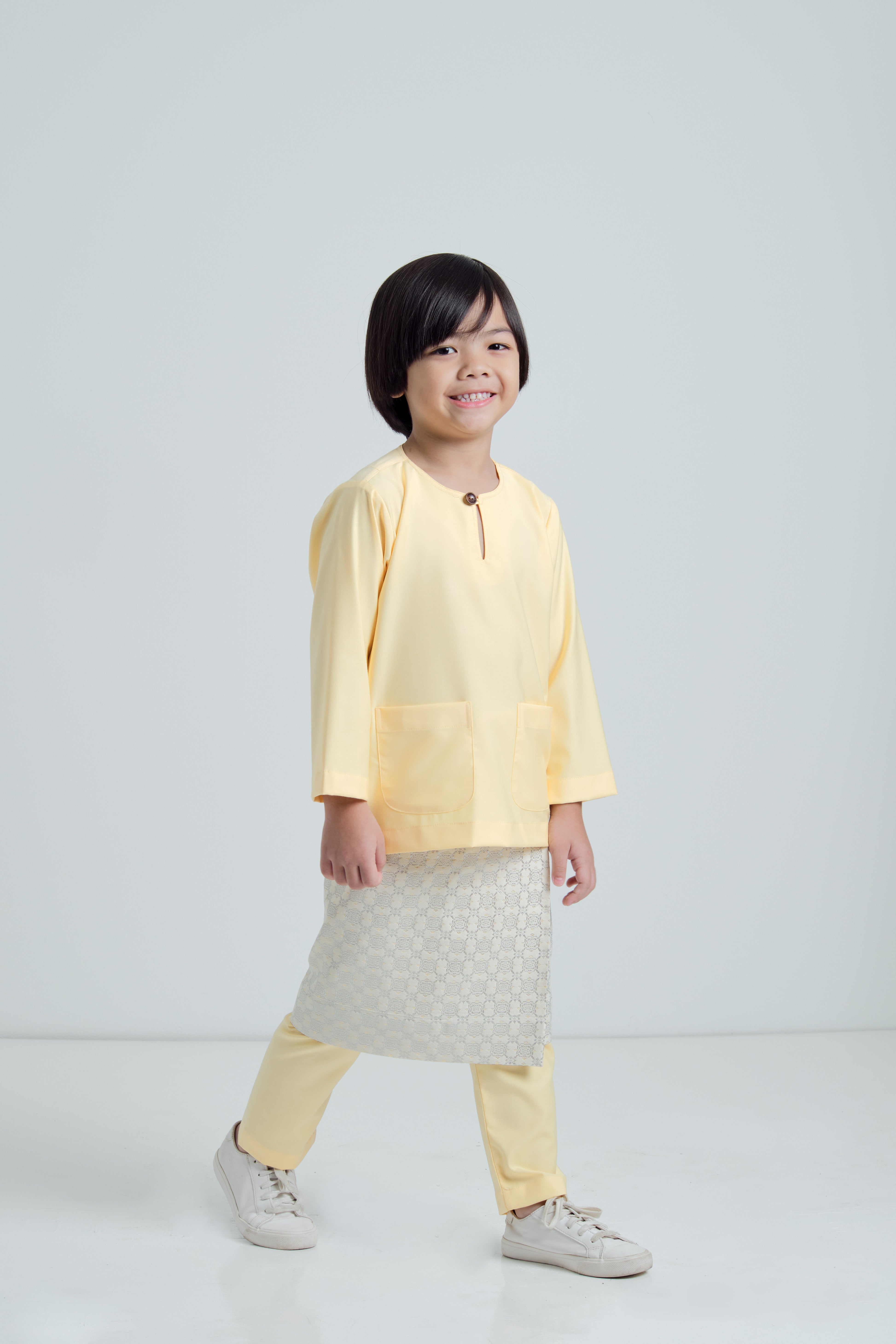 Patawali Boys Baju Melayu Teluk Belanga - Soft Yellow