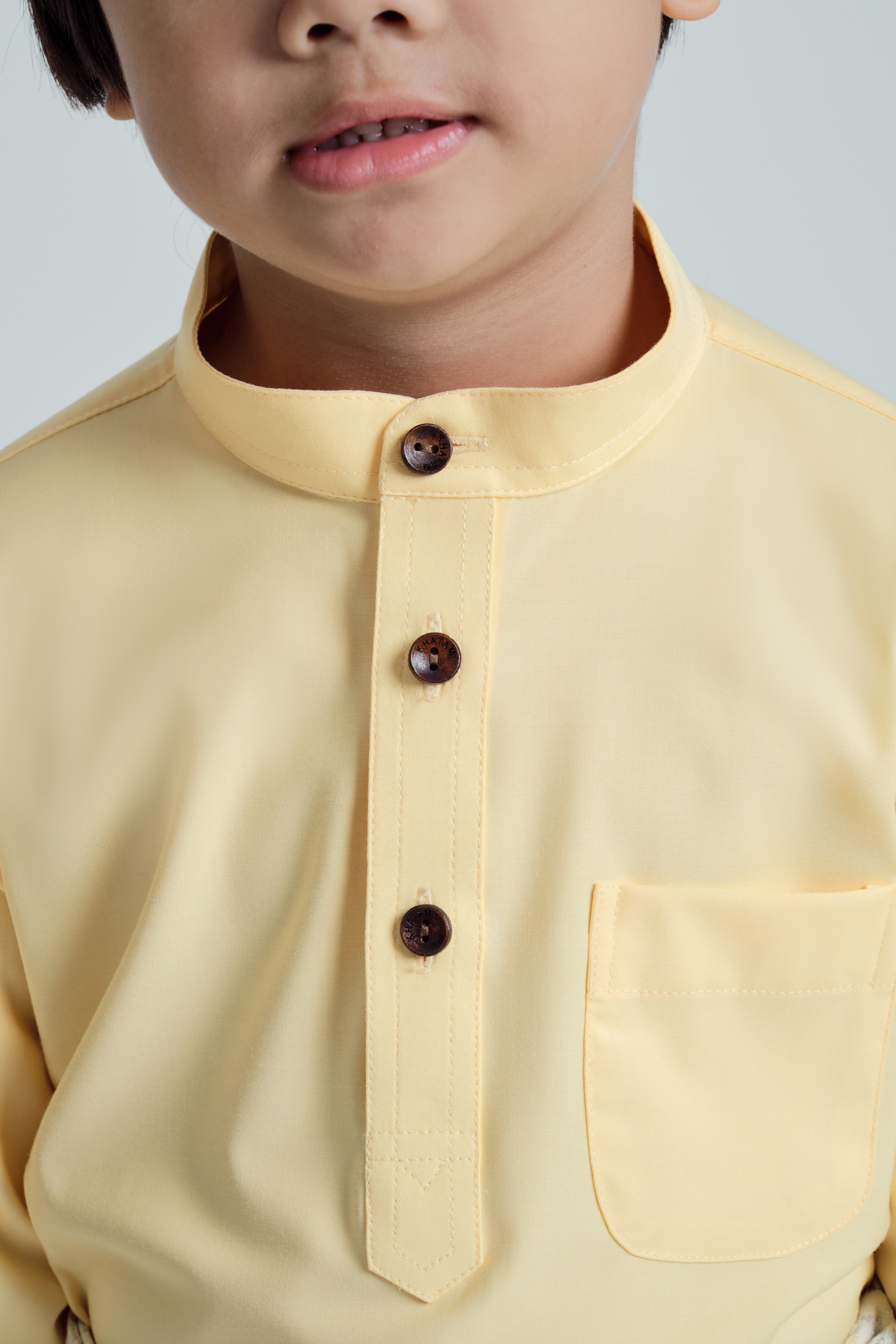 Patawali Boys Baju Melayu Cekak Musang - Soft Yellow