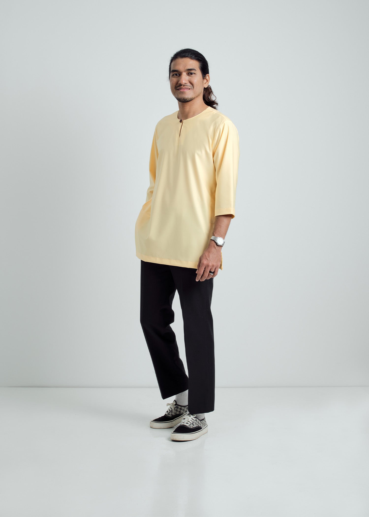 Patawali Three Quarter Sleeve Top - Soft Yellow