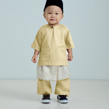 Patawali Baby Boys Baju Melayu Teluk Belanga - Soft Yellow