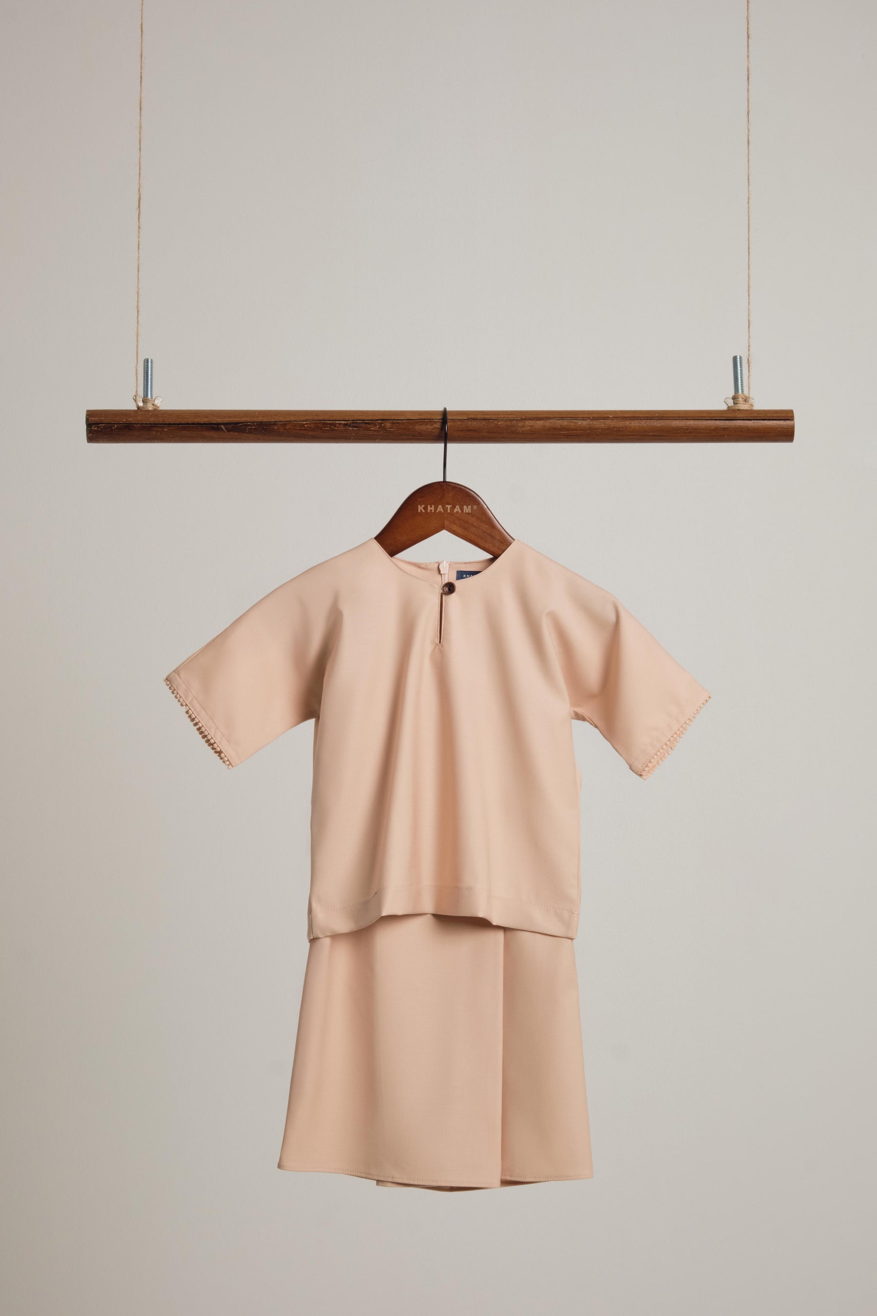 Patawali Baby Girls Baju Kurung - Soft Peach