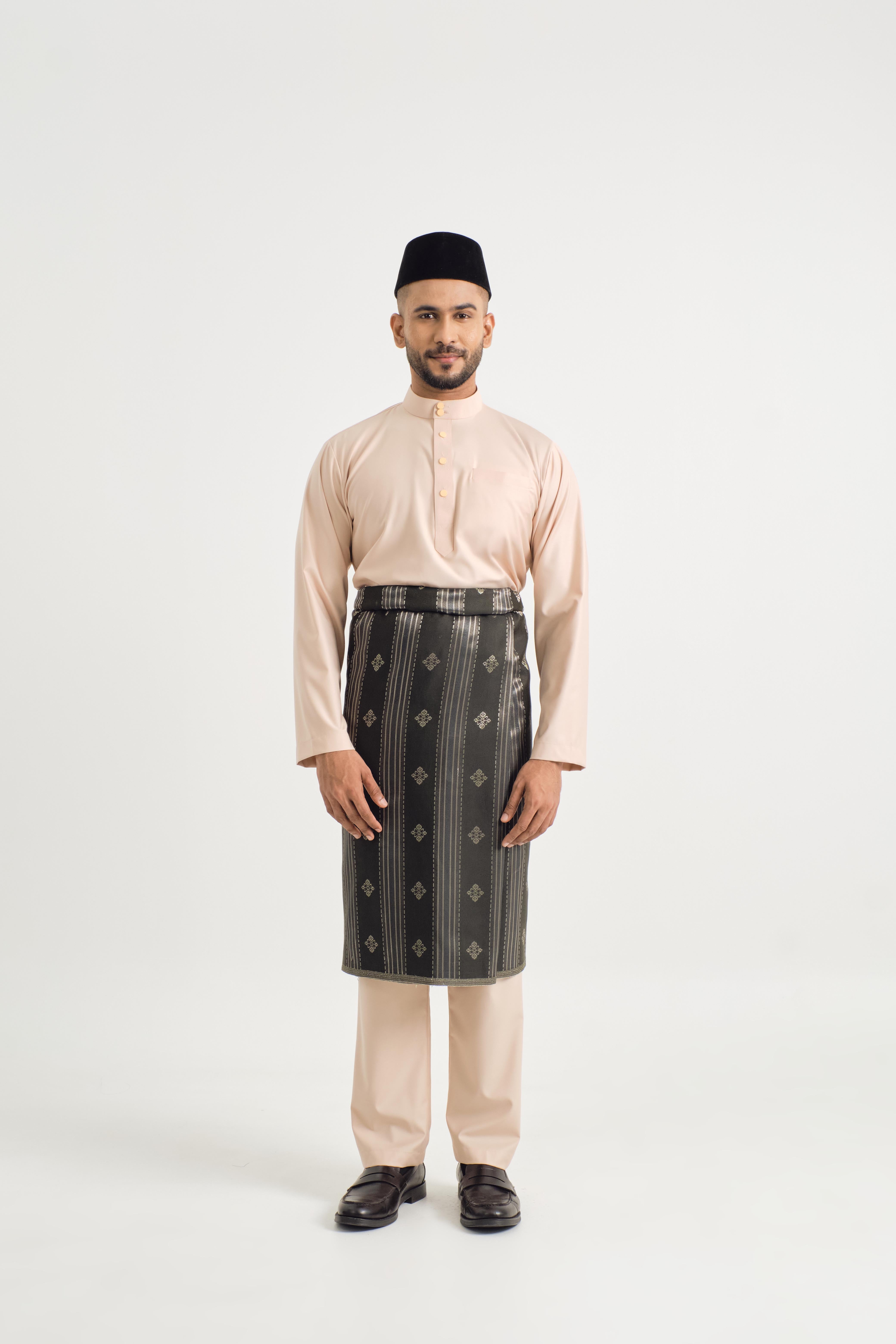 Patawali Baju Melayu Cekak Musang - Soft Peach