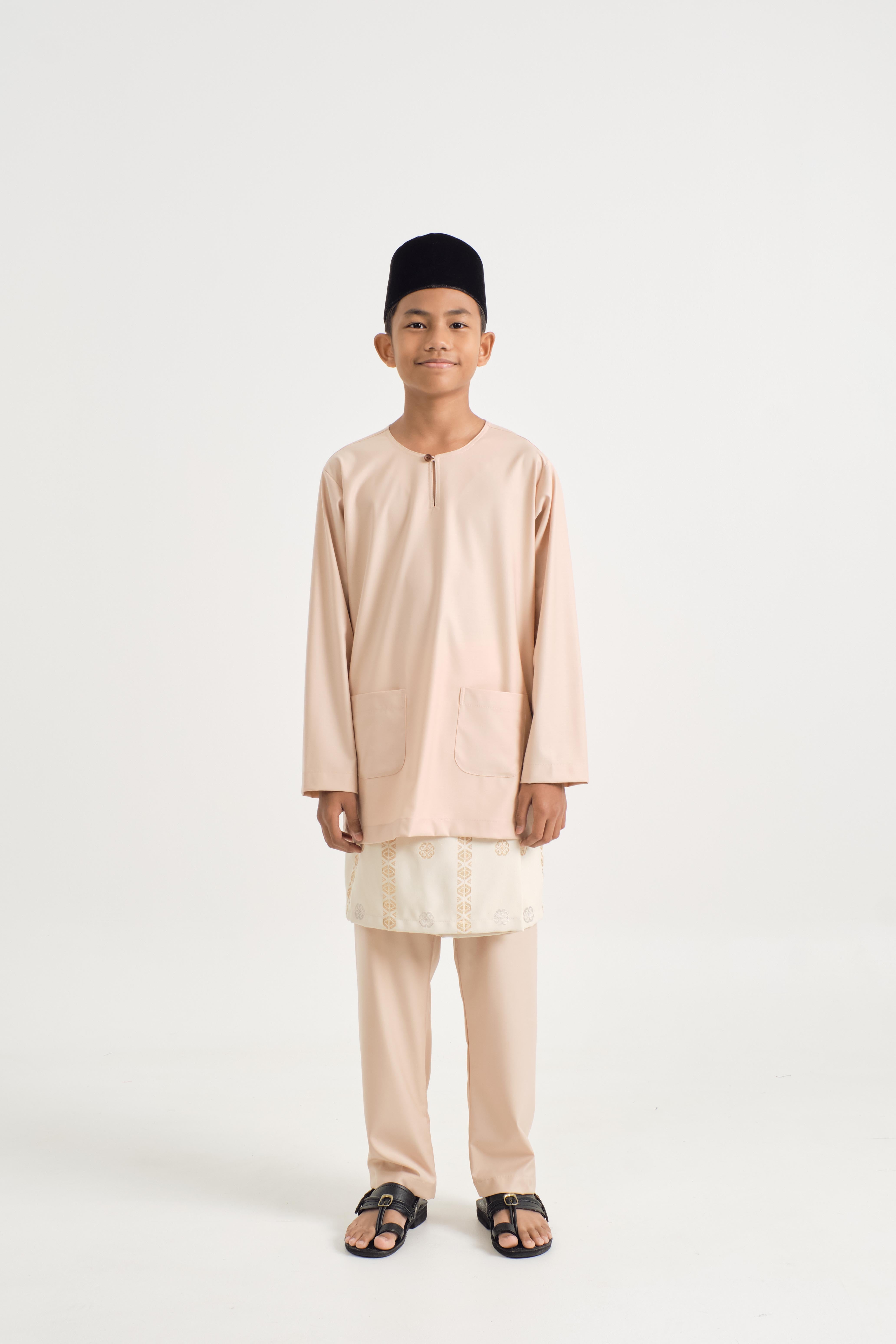 Patawali Boys Baju Melayu Teluk Belanga - Soft Peach