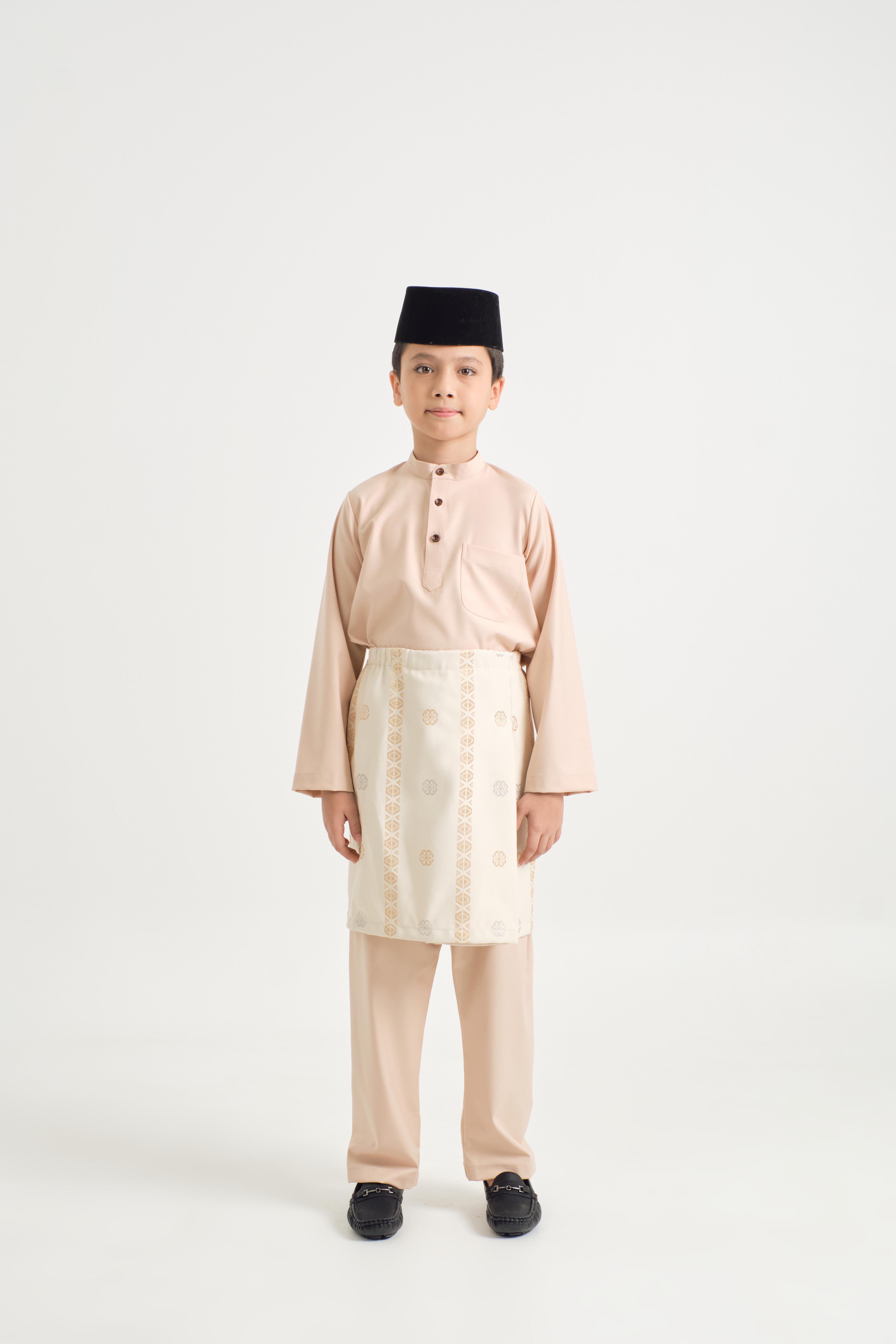 Patawali Boys Baju Melayu Cekak Musang - Soft Peach