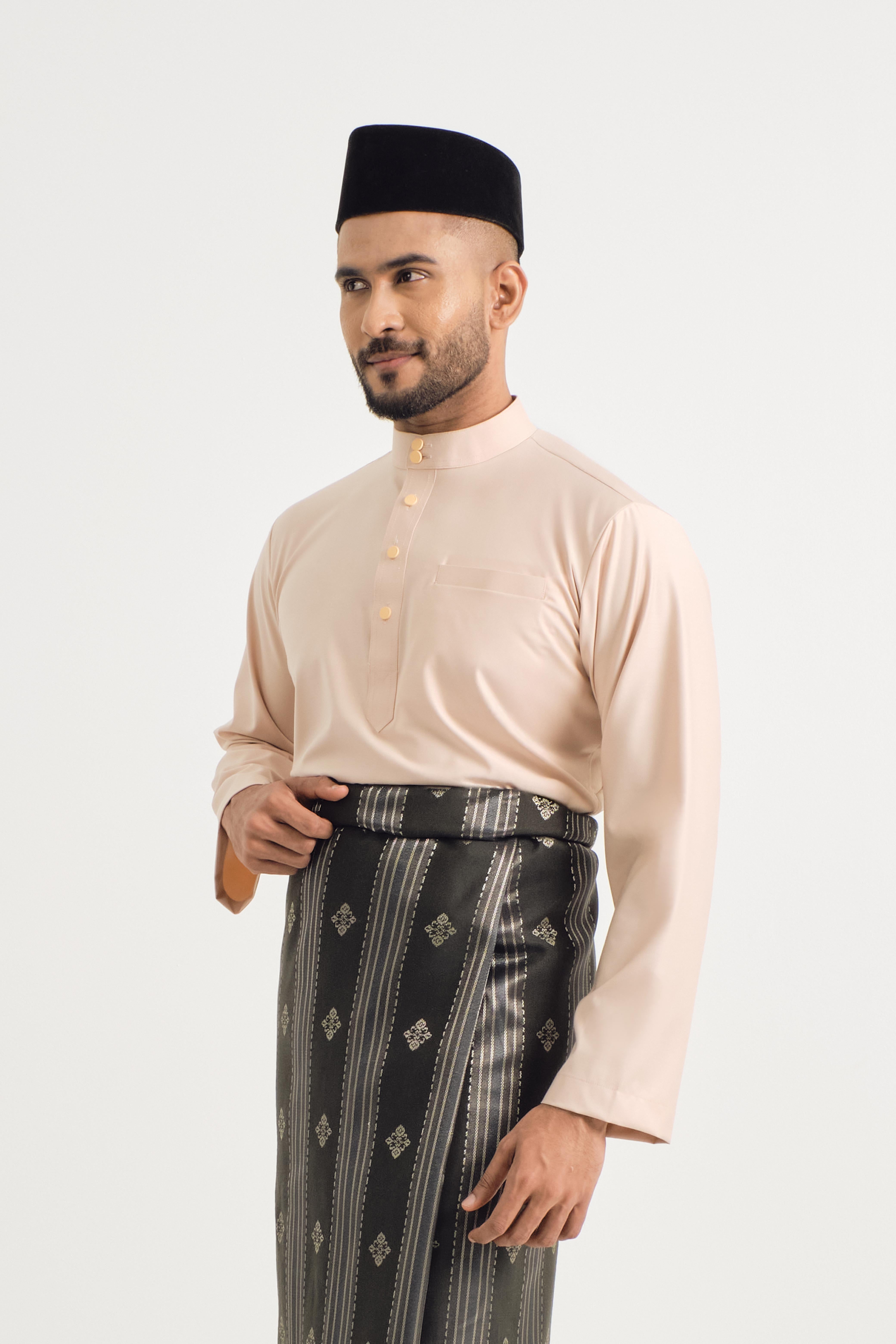 Patawali Baju Melayu Cekak Musang - Soft Peach