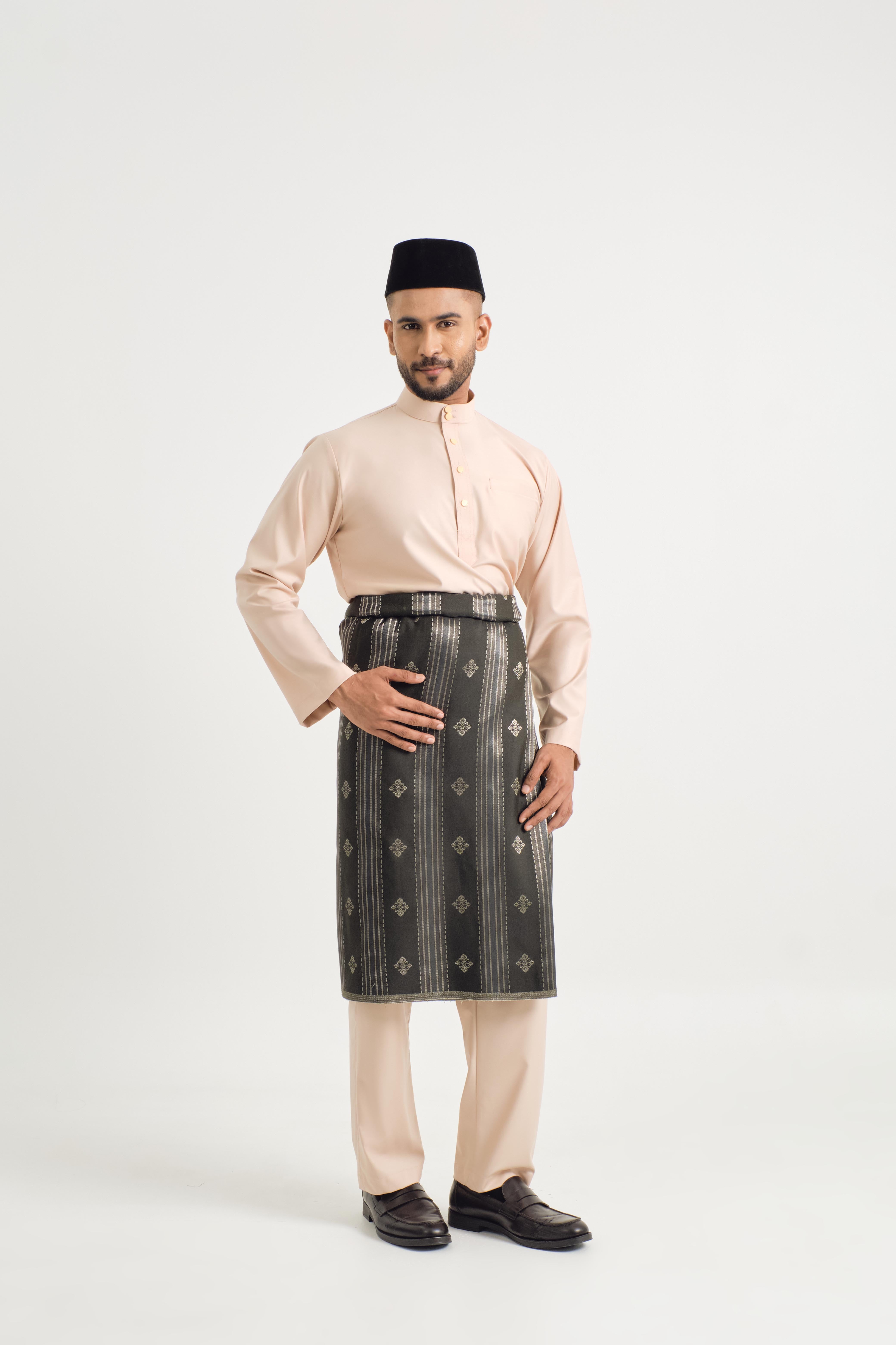 Patawali Baju Melayu Cekak Musang - Soft Peach