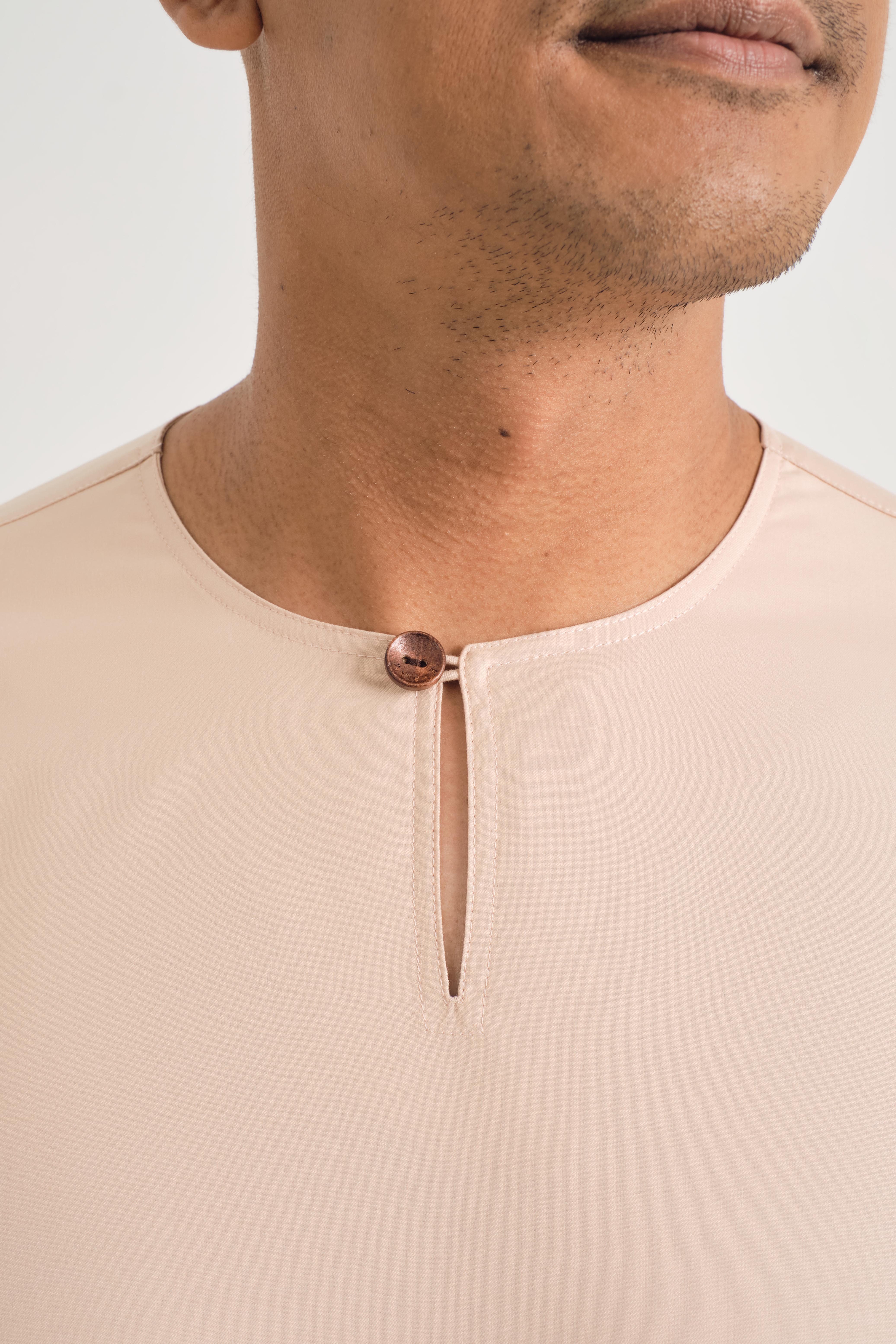 Patawali Modern Fit Baju Melayu Teluk Belanga - Soft Peach