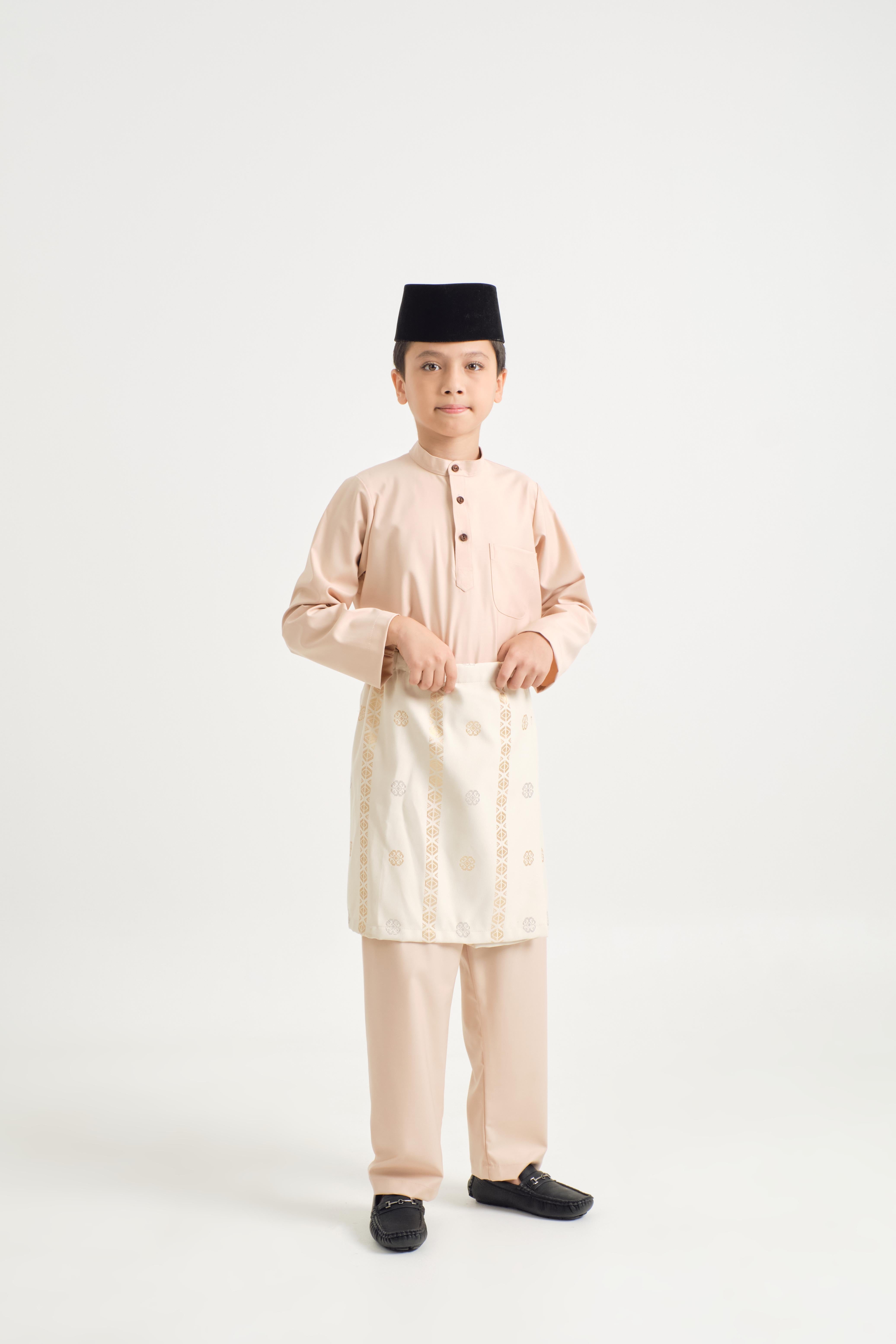 Patawali Boys Baju Melayu Cekak Musang - Soft Peach