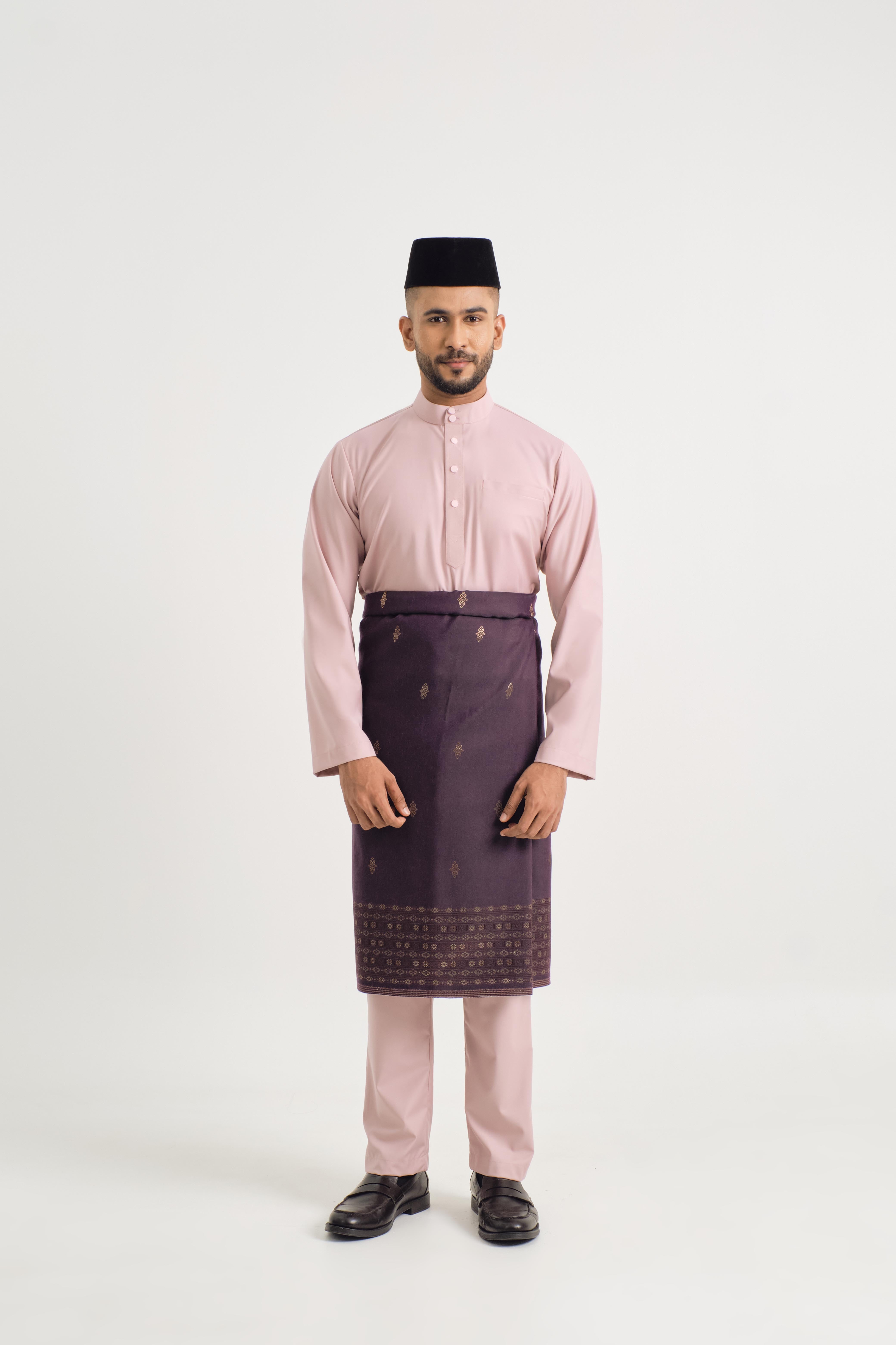 Patawali Baju Melayu Cekak Musang - Soft Pink