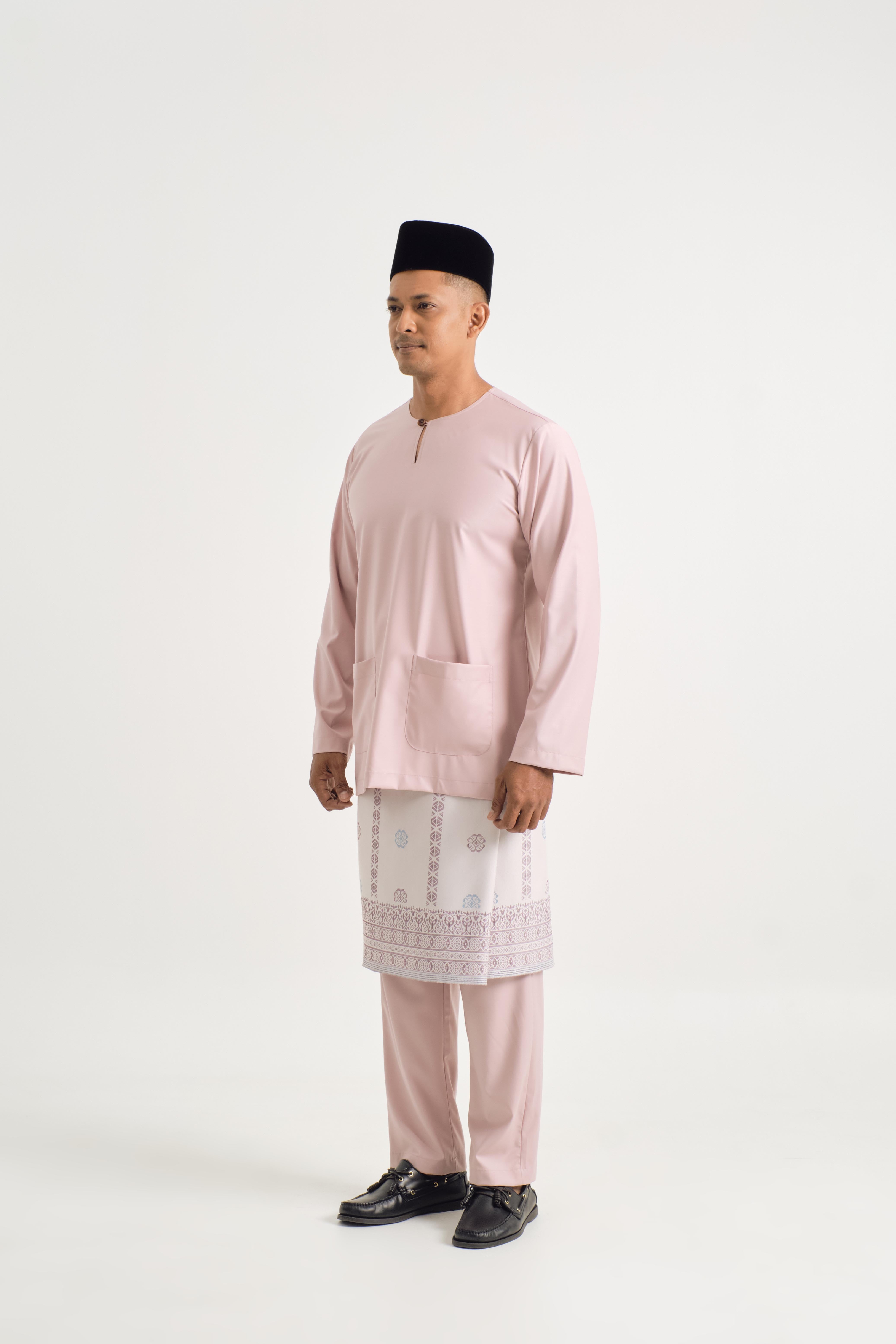 Patawali Modern Fit Baju Melayu Teluk Belanga - Soft Pink