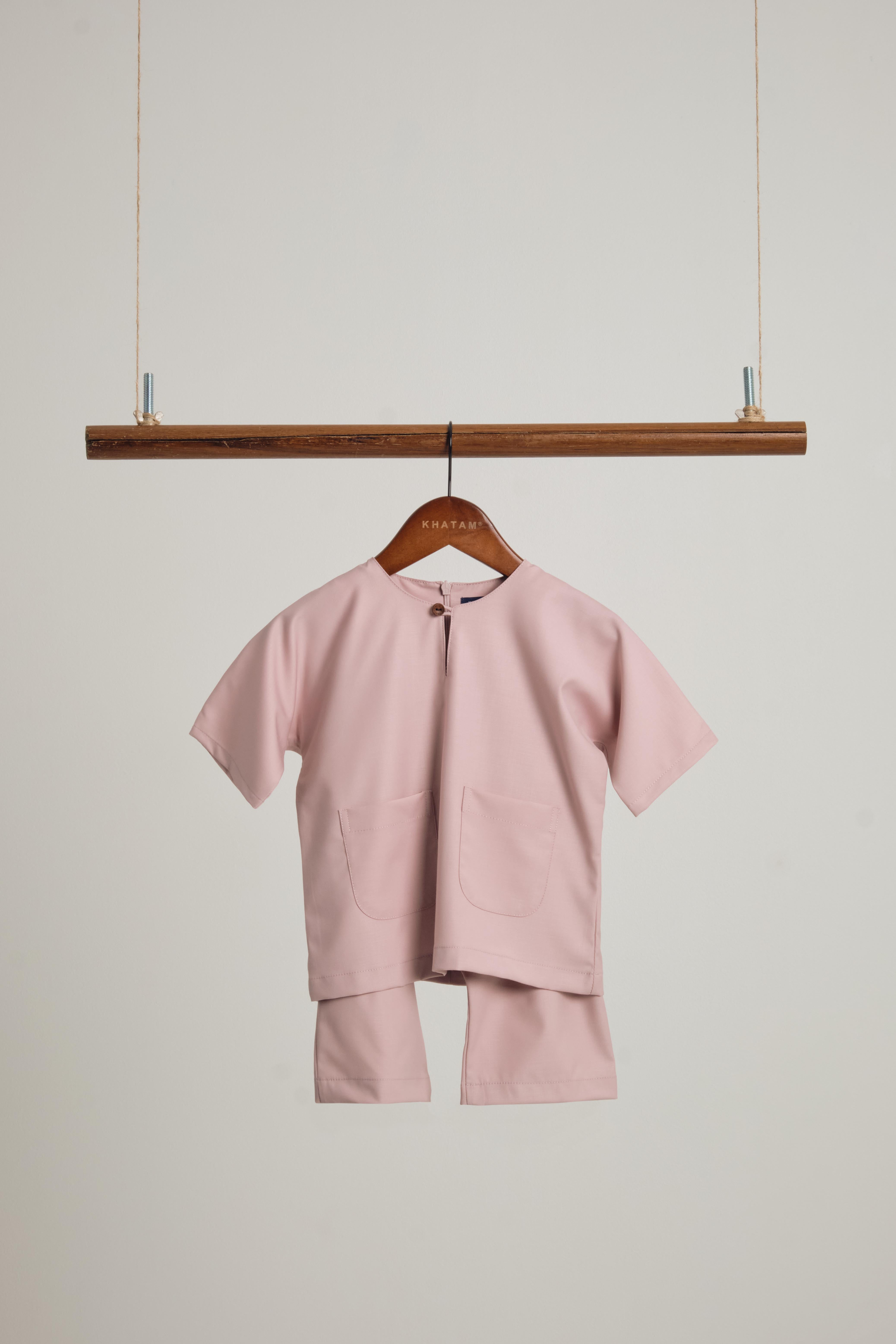 Patawali Baby Boys Baju Melayu Teluk Belanga - Soft Pink