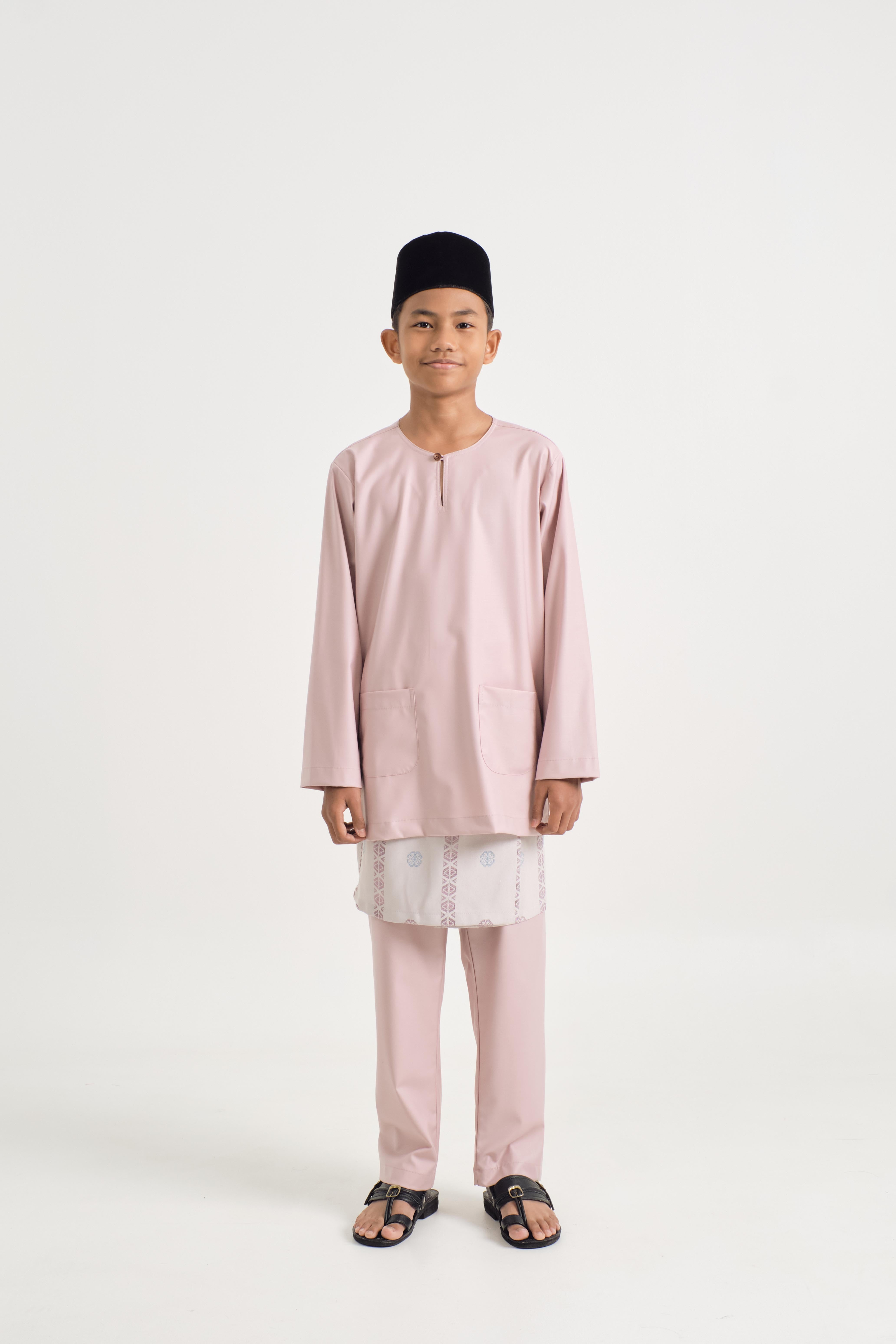 Patawali Boys Baju Melayu Teluk Belanga - Soft Pink