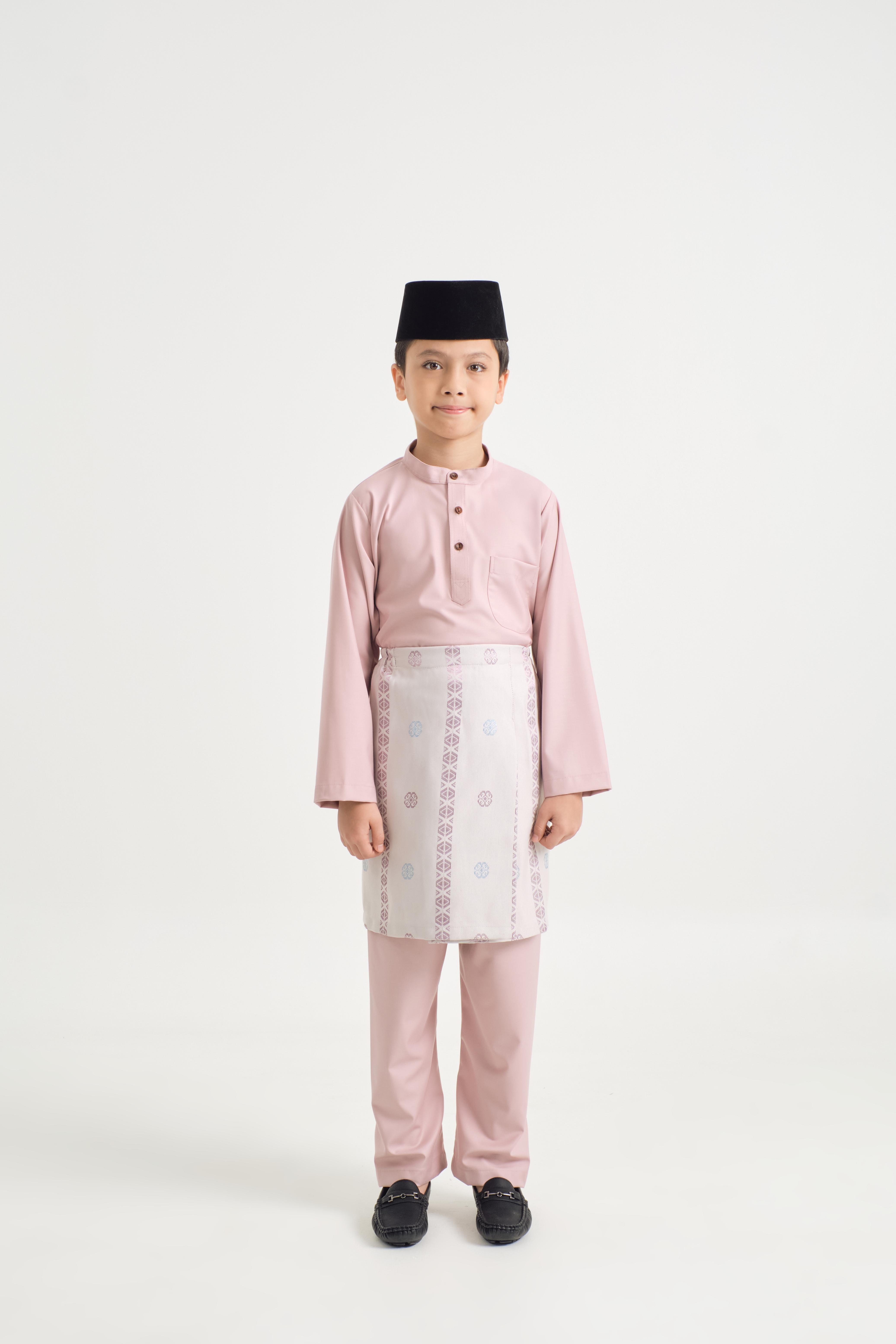 Patawali Boys Baju Melayu Cekak Musang - Soft Pink