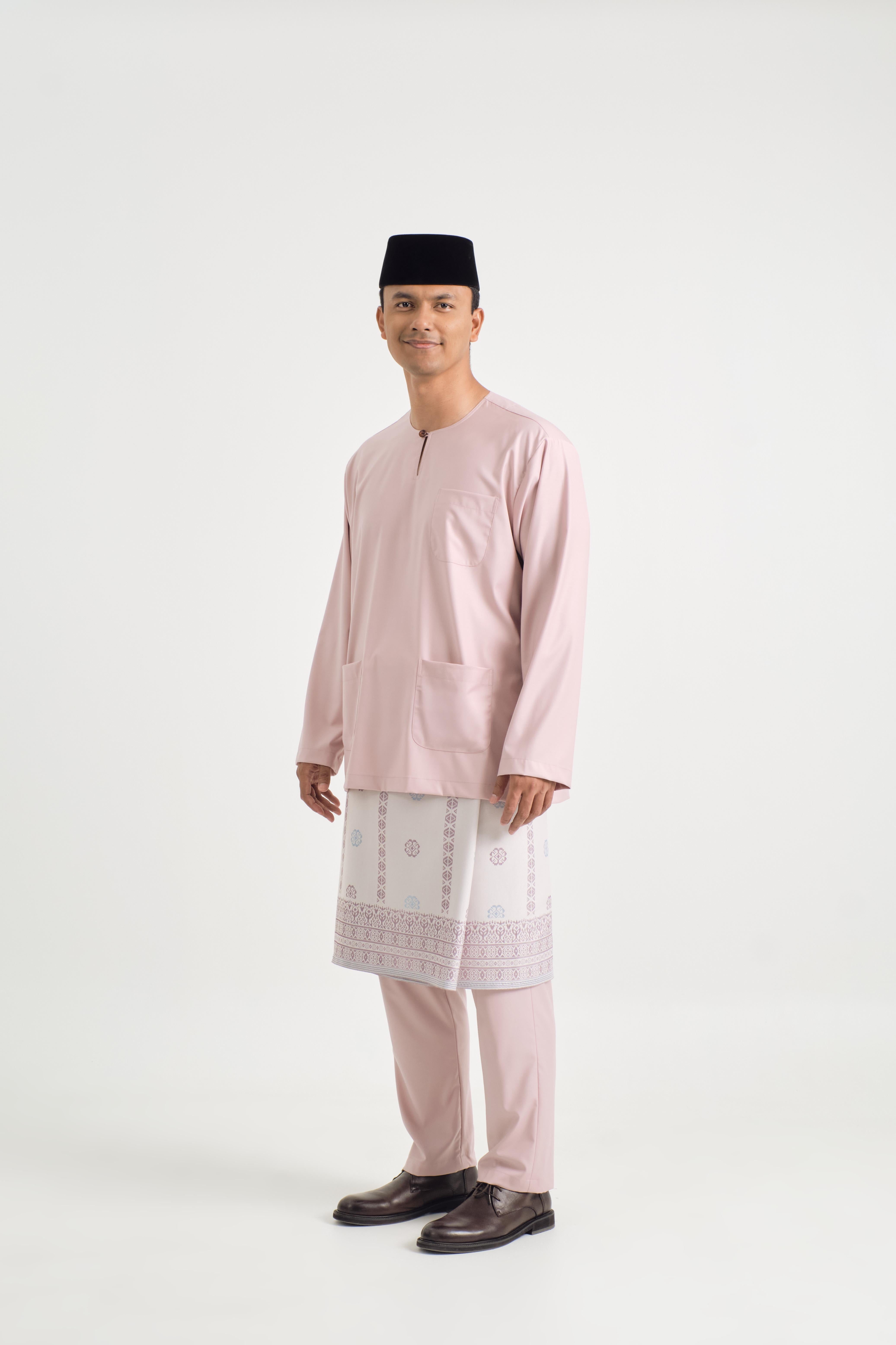 Patawali Classic Fit Baju Melayu Teluk Belanga - Soft Pink