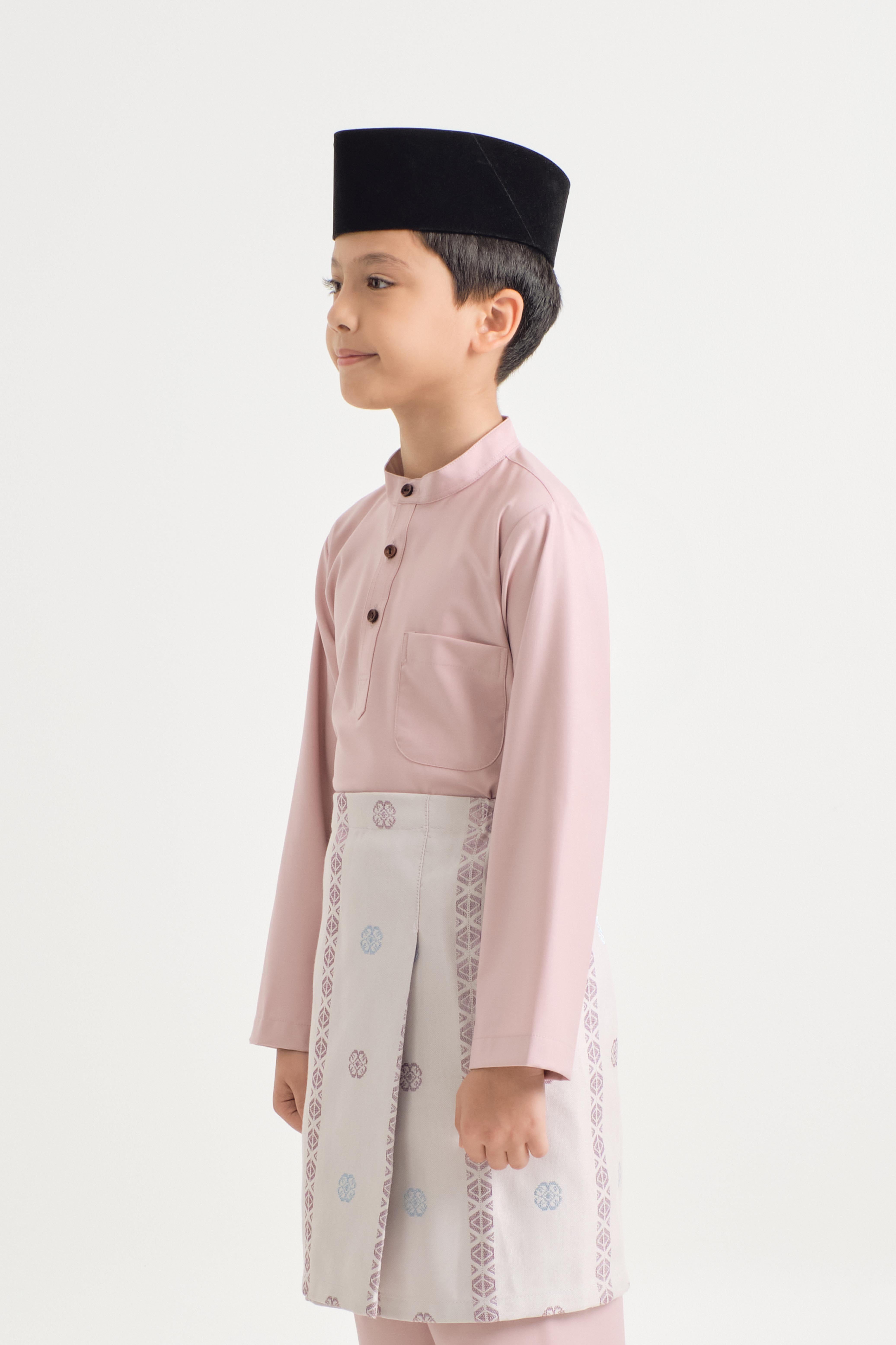 Patawali Boys Baju Melayu Cekak Musang - Soft Pink