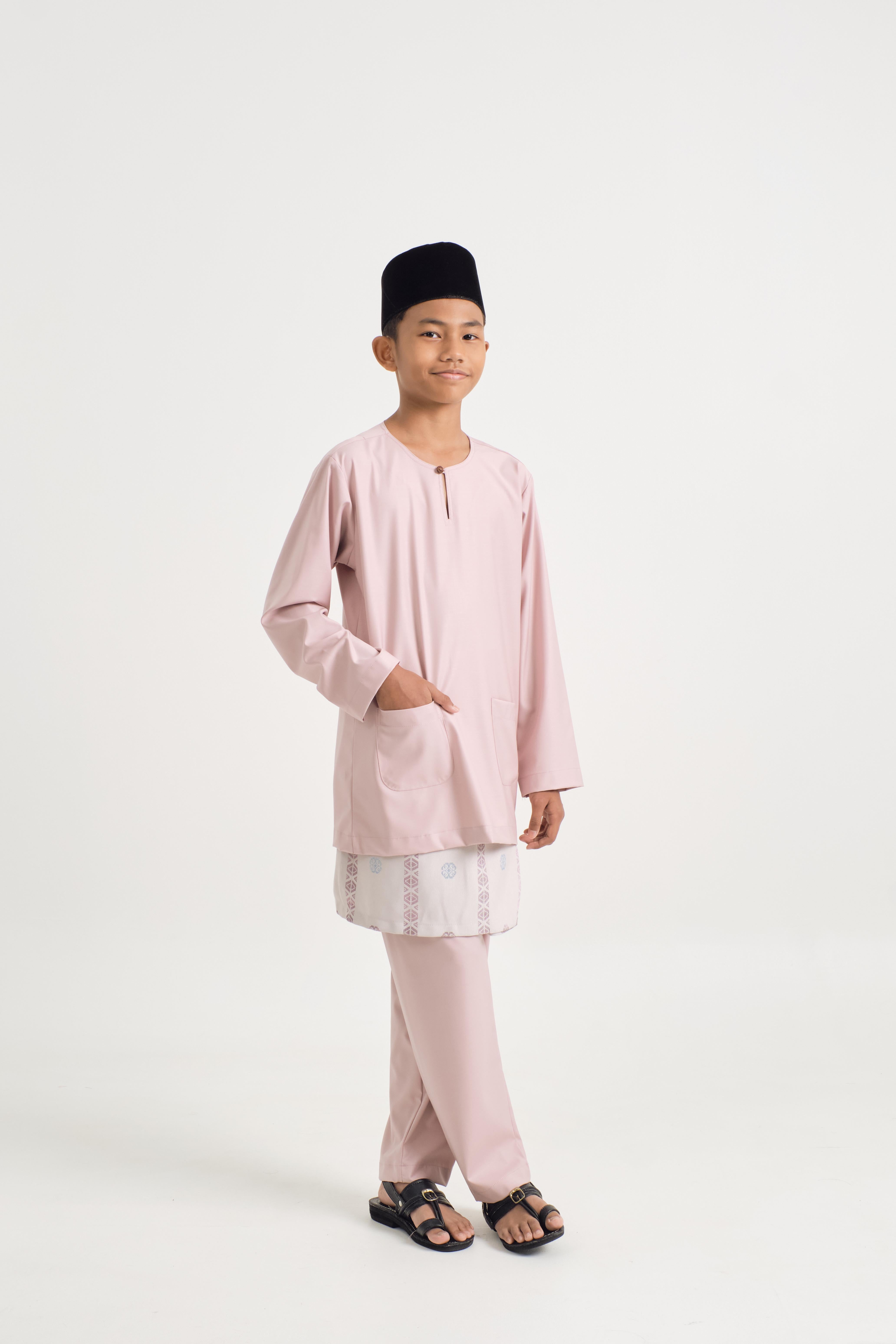 Patawali Boys Baju Melayu Teluk Belanga - Soft Pink