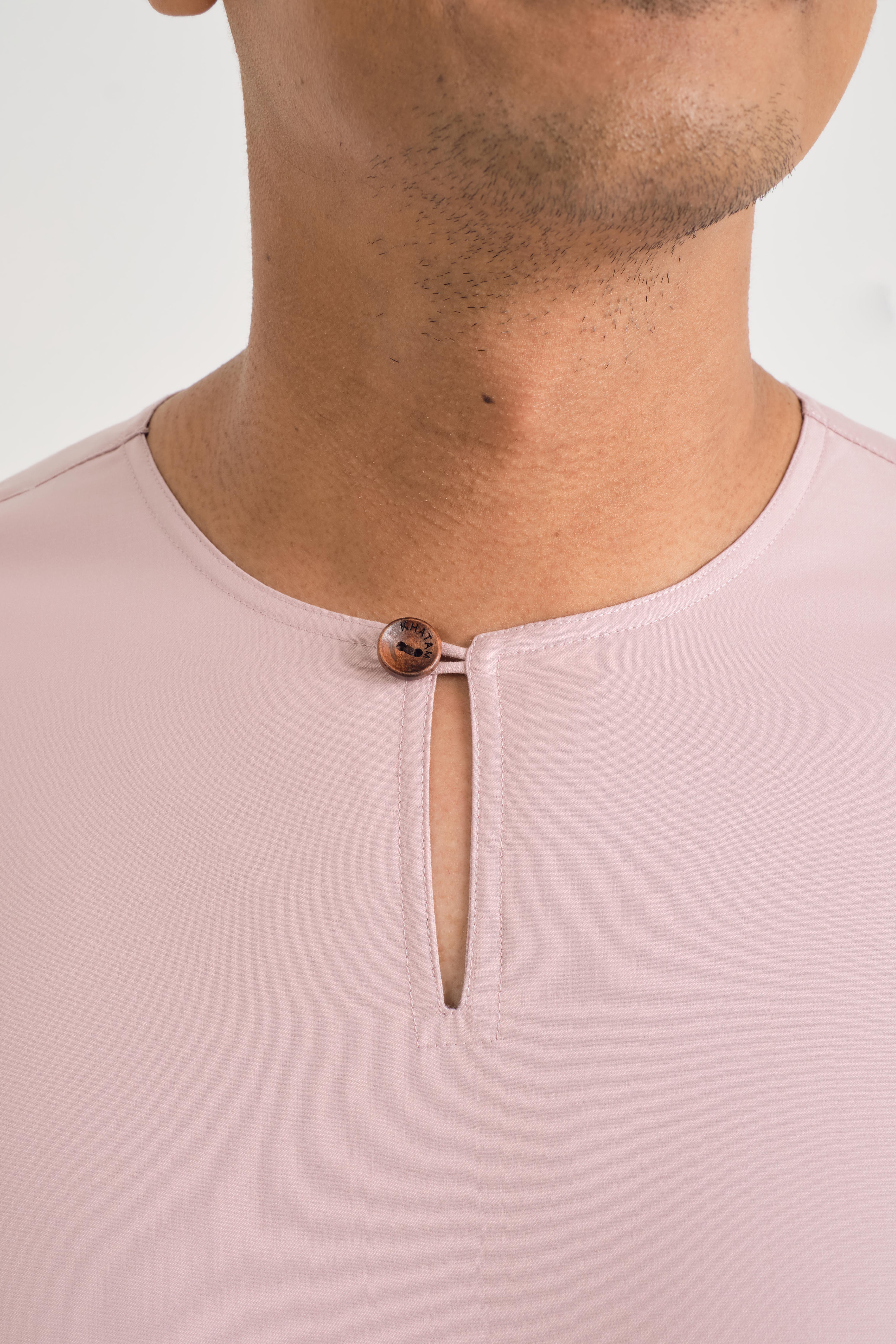 Patawali Modern Fit Baju Melayu Teluk Belanga - Soft Pink