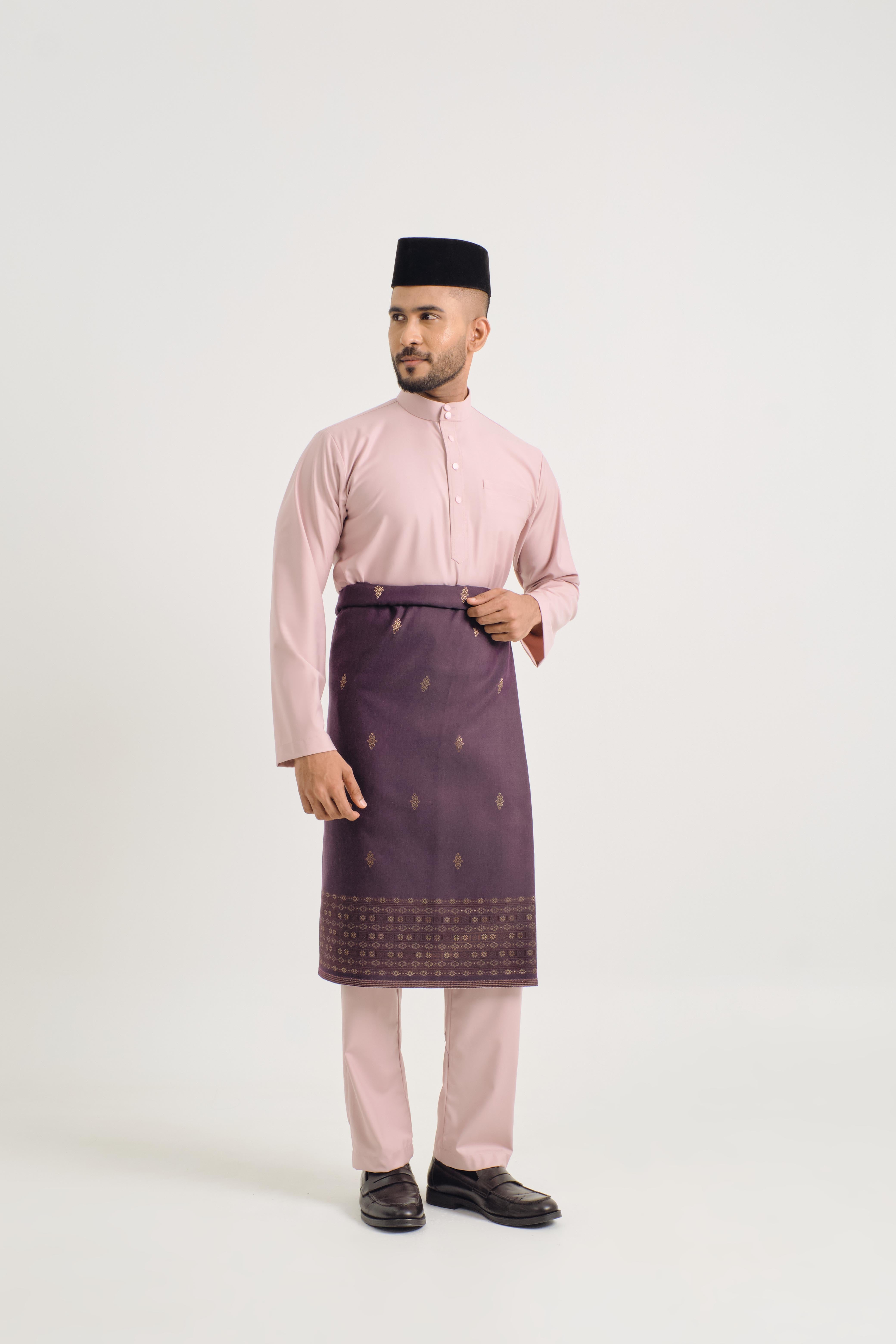 Patawali Baju Melayu Cekak Musang - Soft Pink