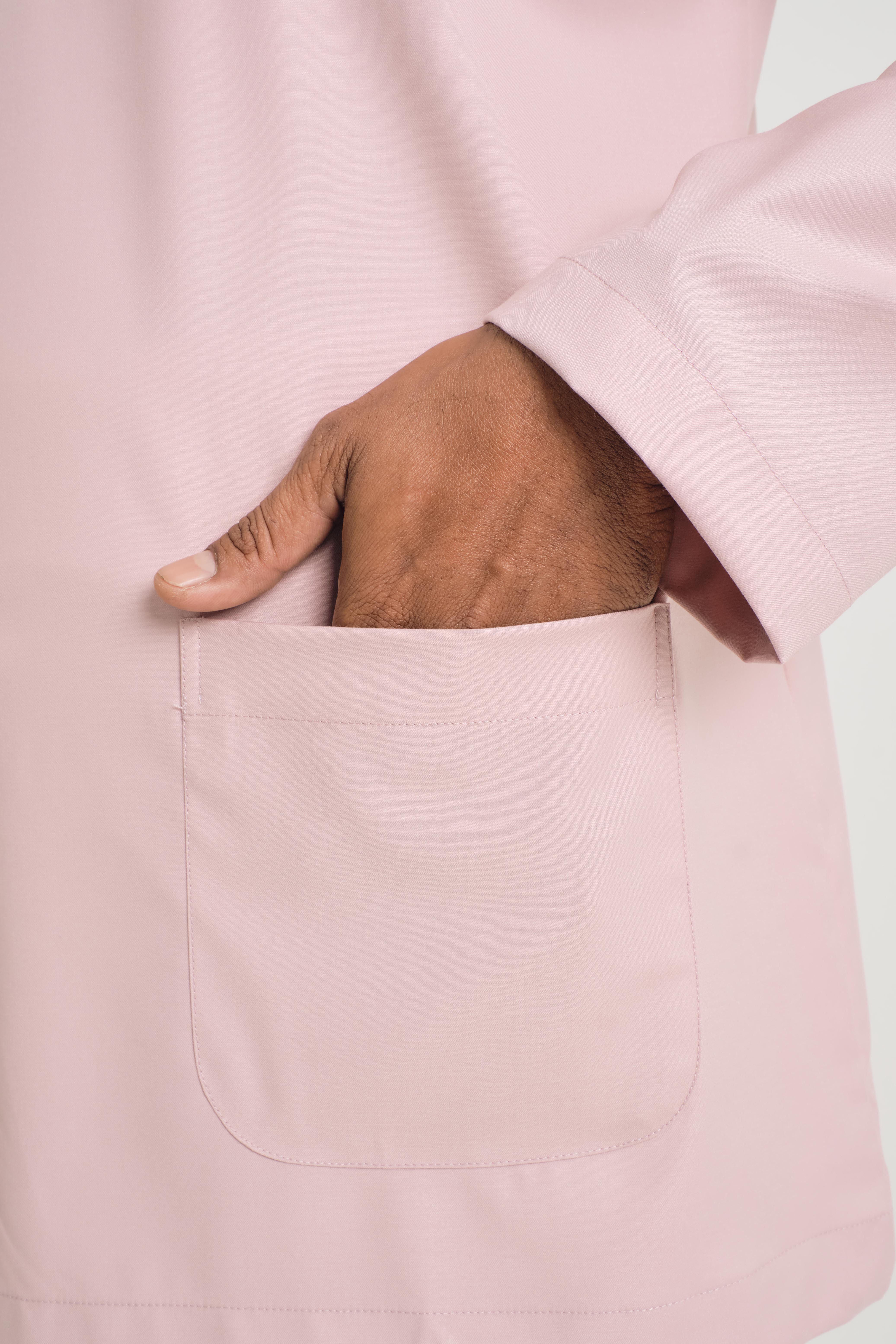 Patawali Modern Fit Baju Melayu Teluk Belanga - Soft Pink