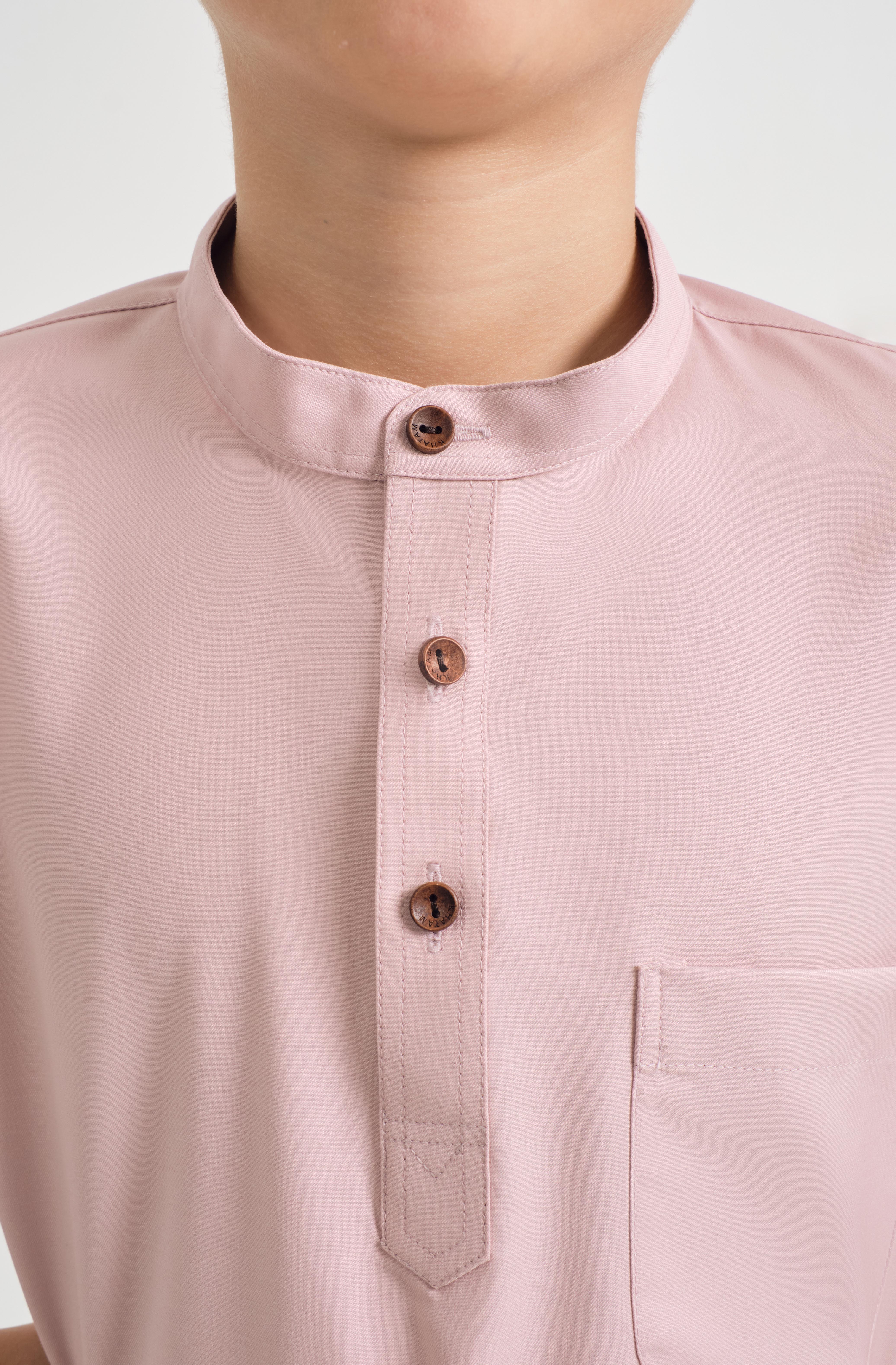 Patawali Boys Baju Melayu Cekak Musang - Soft Pink