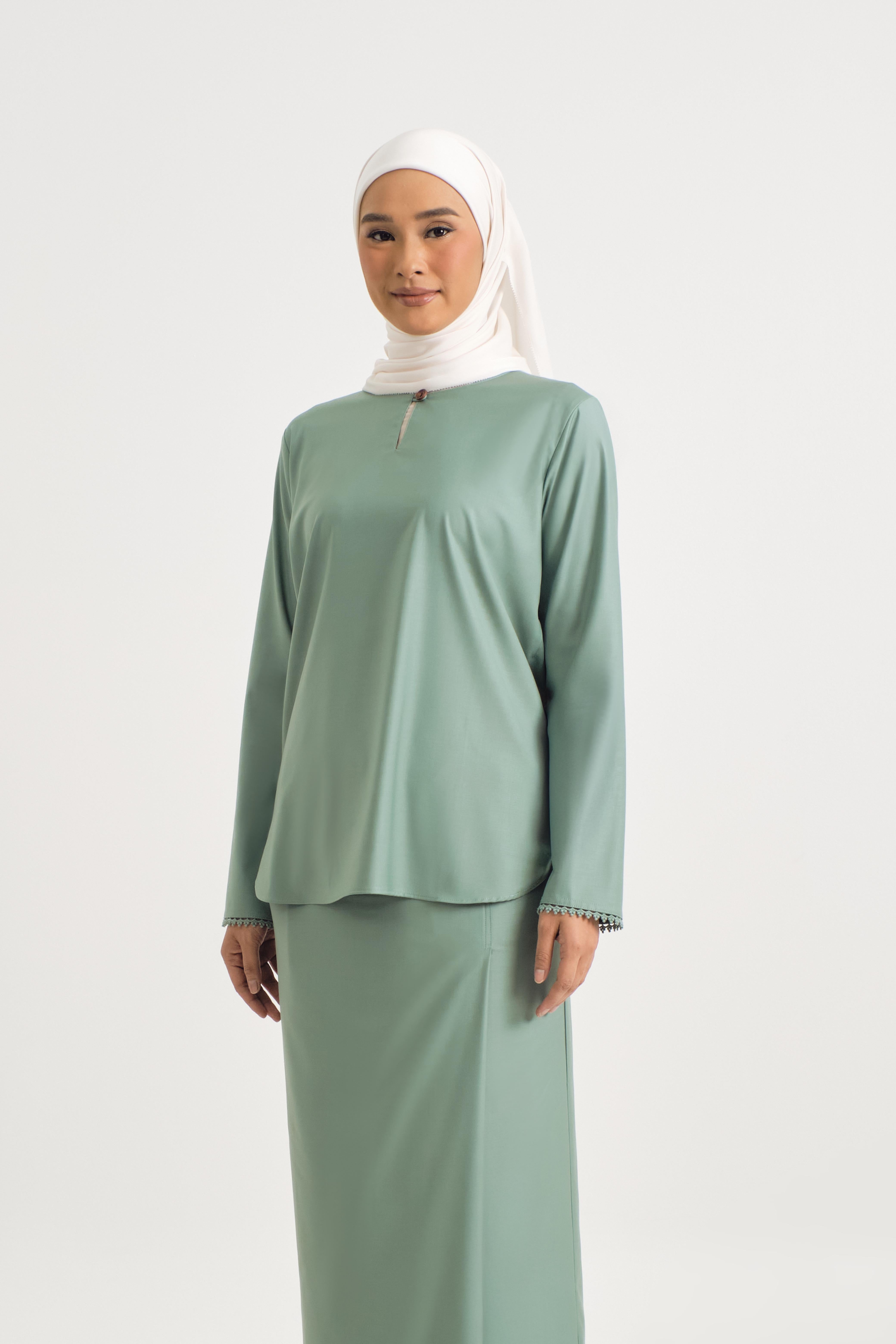 Patawali Baju Kurung - Soft Teal Green