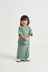 Patawali Baby Girls Baju Kurung - Soft Teal Green