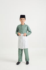 Patawali Boys Baju Melayu Cekak Musang - Soft Teal Green