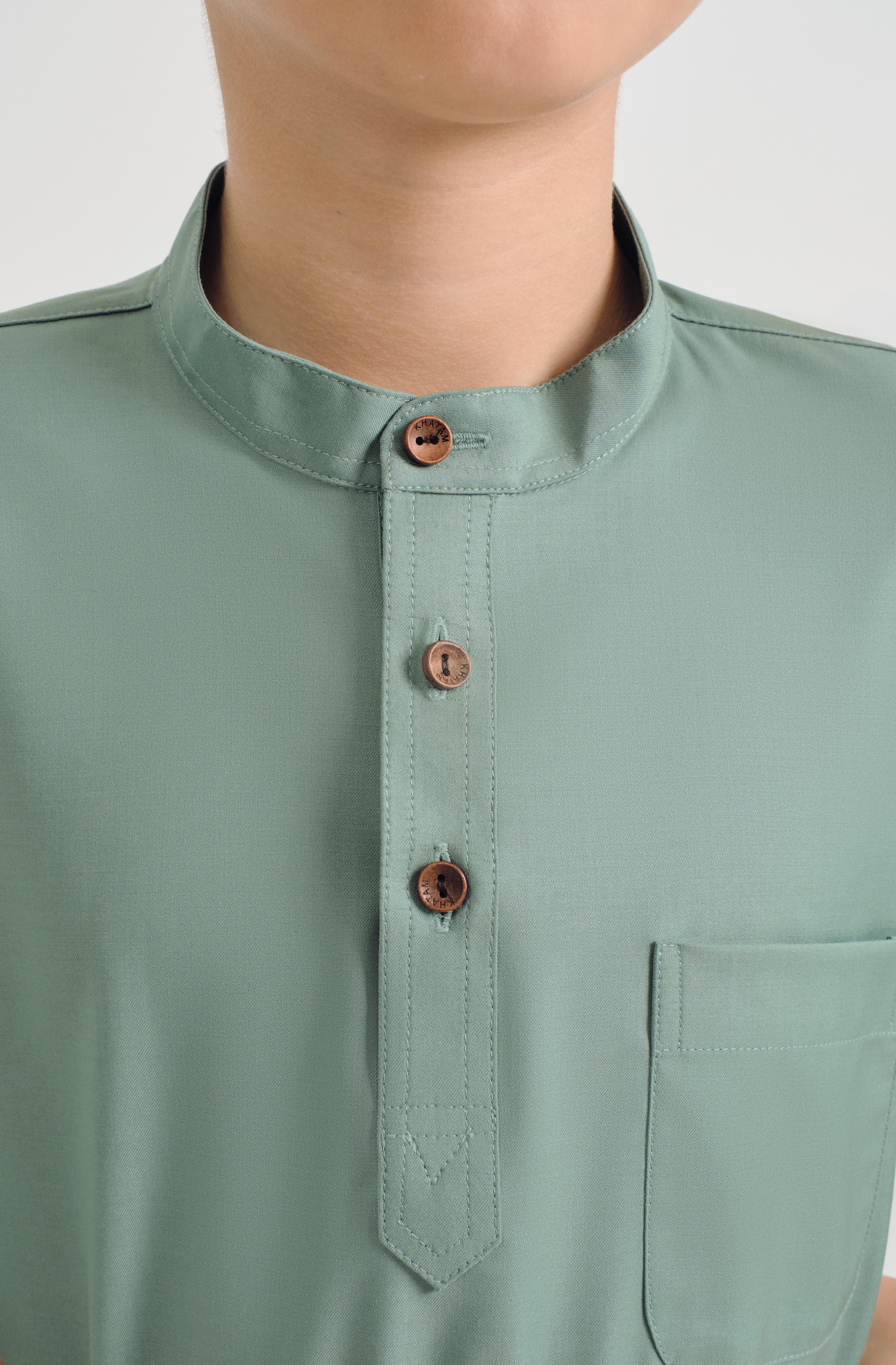 Patawali Boys Baju Melayu Cekak Musang - Soft Teal Green